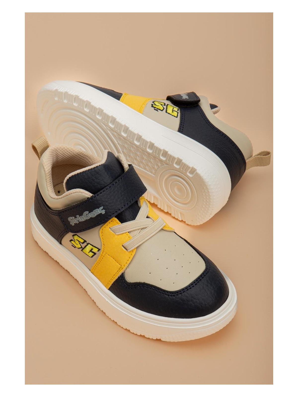 Dilimler Ayakkabı Şirinbebe Şiringenç Erkek Çocuk Spor Ayakkabı Ortopedik Beyaz Cırtlı - Görsel 3