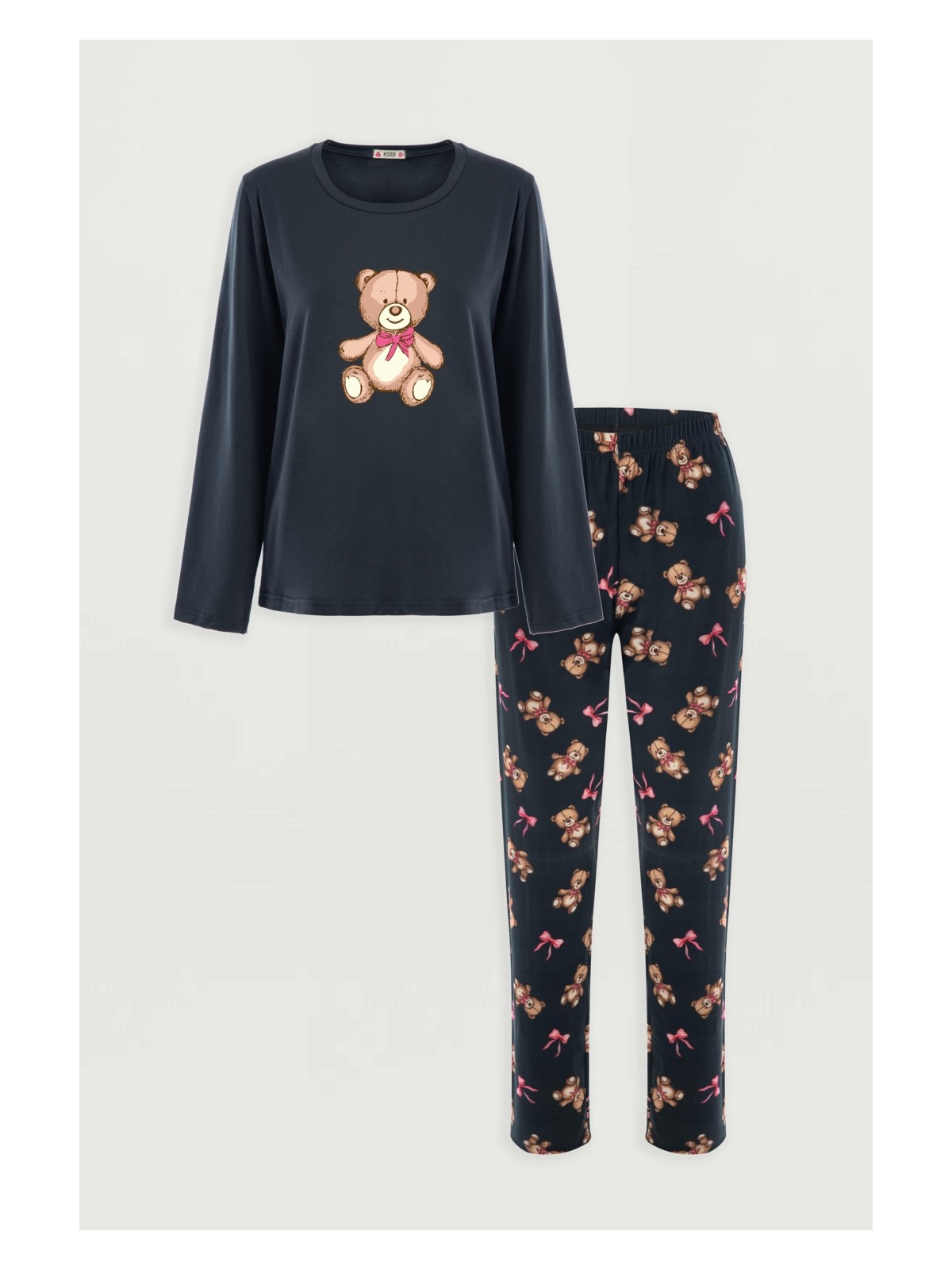 Koza İç Giyim Kadın Pamuklu Ayıcıklı Pijama Takımı