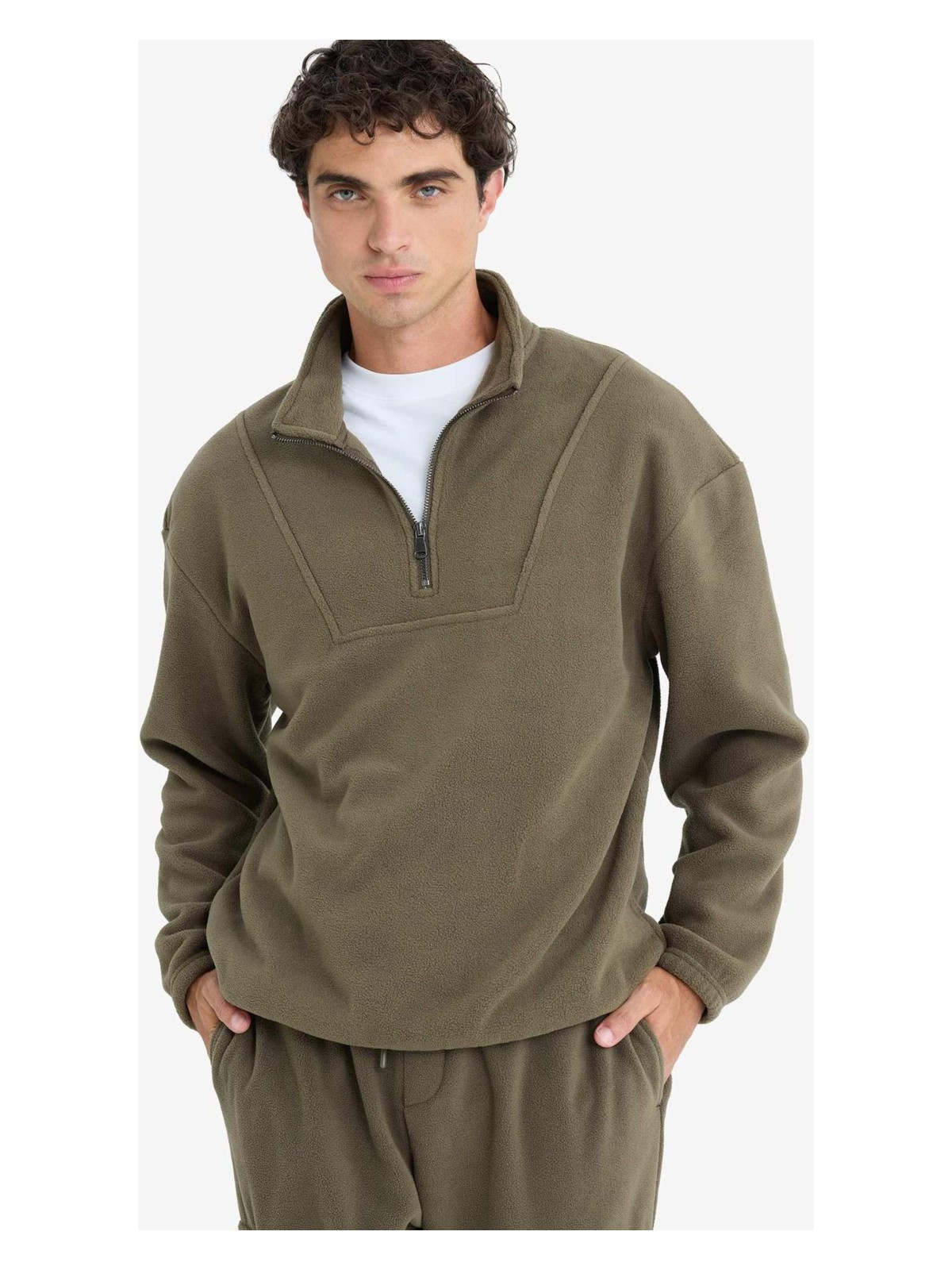 DeFacto Yarım Fermuarlı Polar Sweatshirt E8632AX25WN