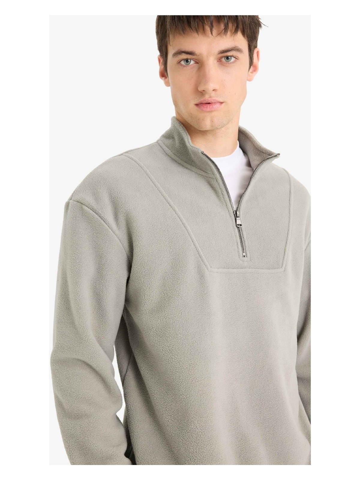 DeFacto Yarım Fermuarlı Polar Sweatshirt E8632AX25WN