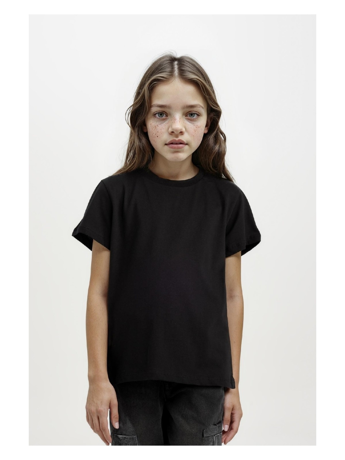 DeFacto Bisiklet Yaka Basic Düz Kısa Kollu Tişört Kız Çocuk D8506A8NS - Görsel 4