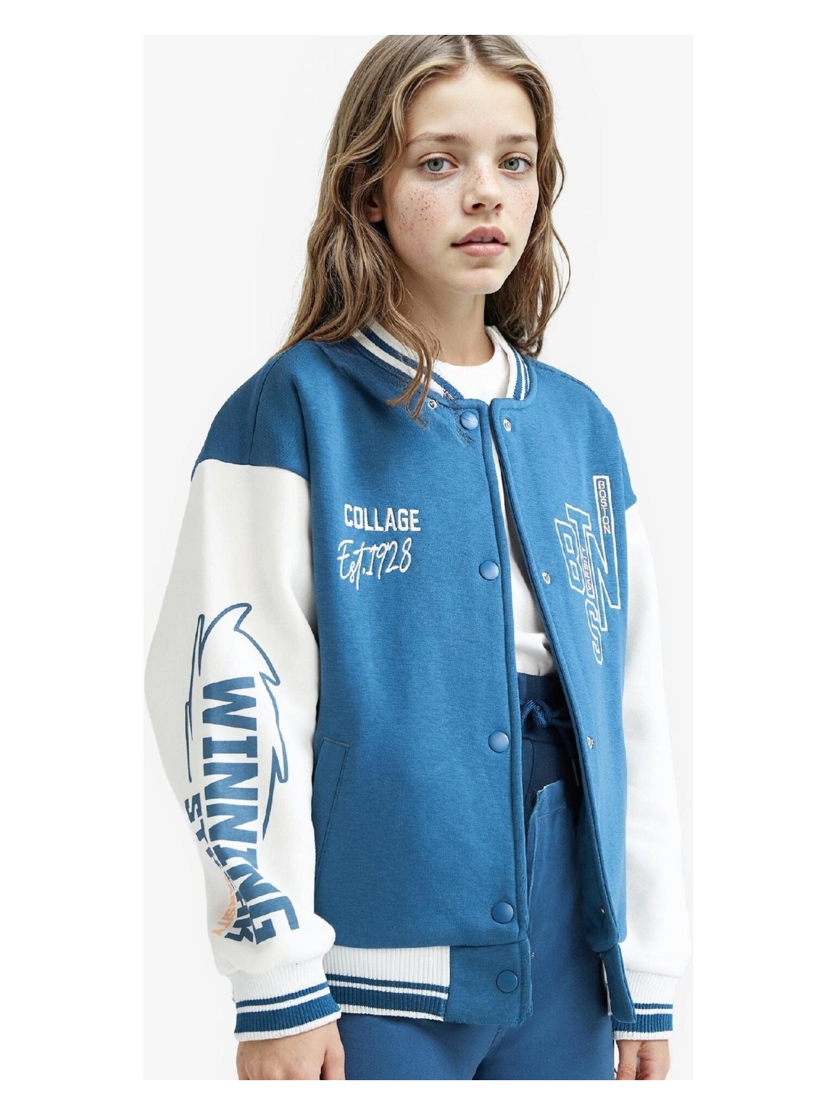 DeFacto Kolej Yaka Baskılı Bomber Ceket Kız Çocuk F1985A825AU