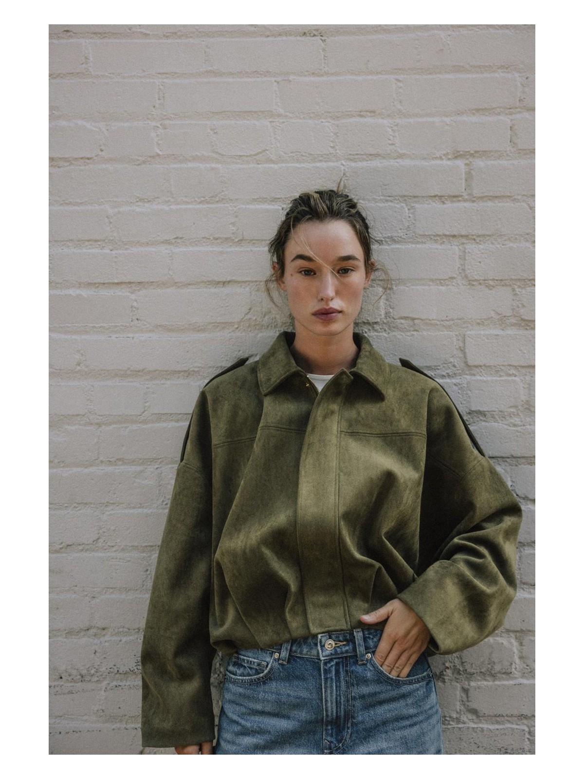 Famoda Süet Apoletli Bomber Ceket