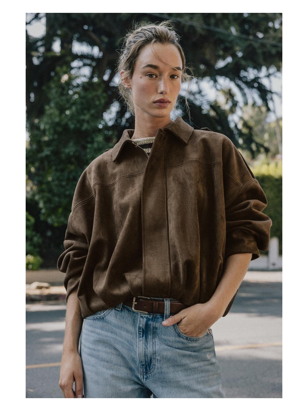 Famoda Süet Apoletli Bomber Ceket