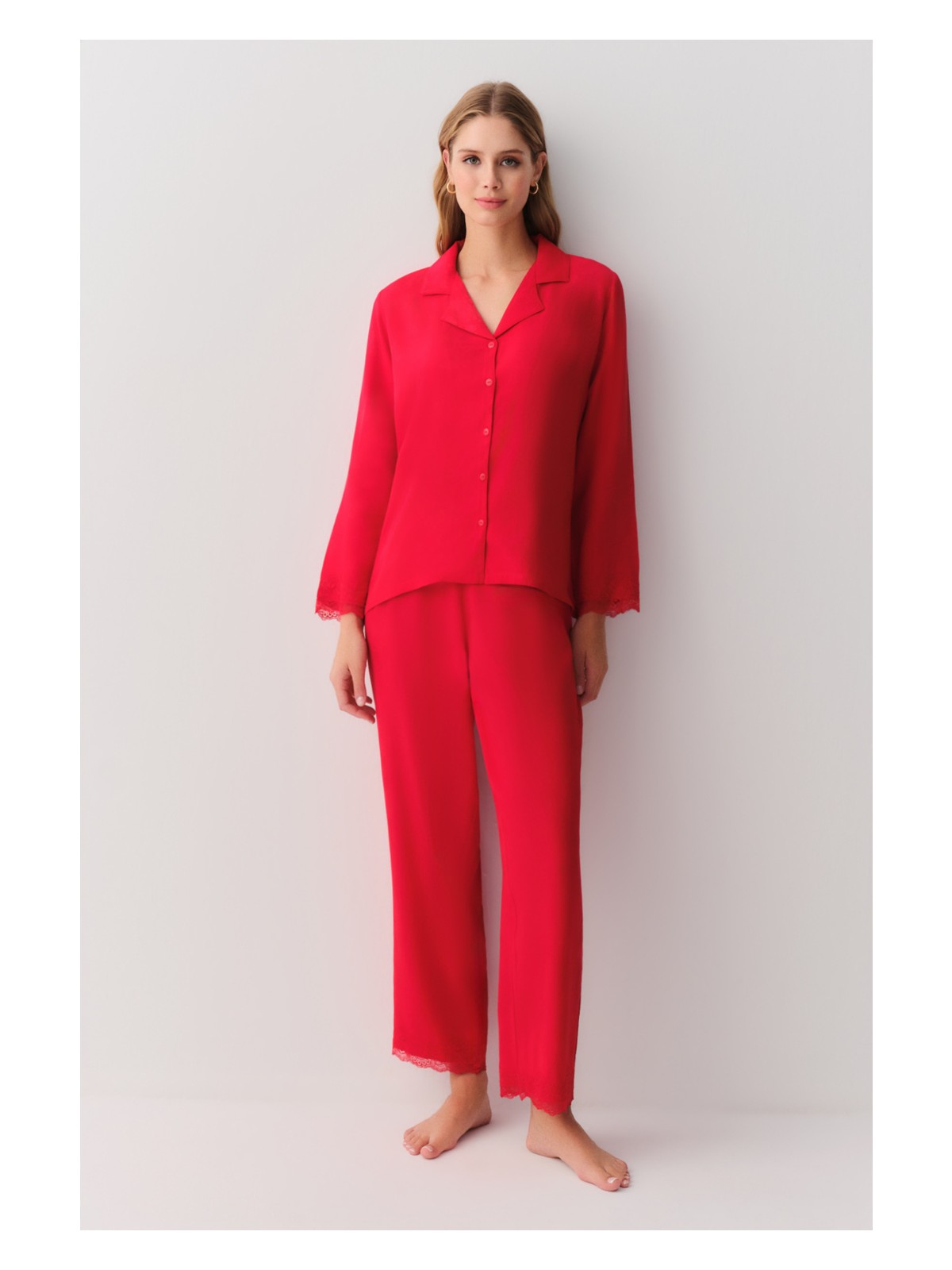 Suwen Viviana Gömlek Yaka Pijama Takımı