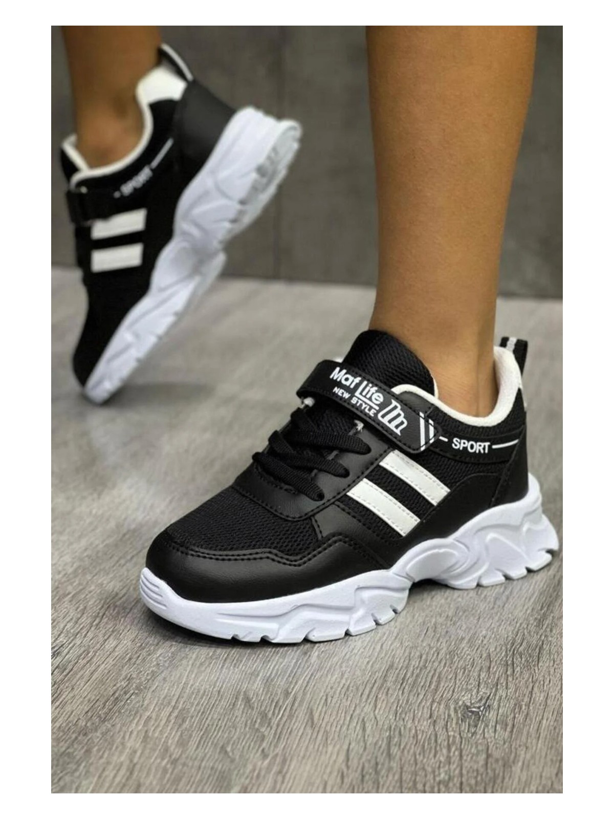 Adımist Çocuk Ortopedik Cırtlı Hafif Unisex Sneaker Spor Ayakkabı (MAF CIRTLI)