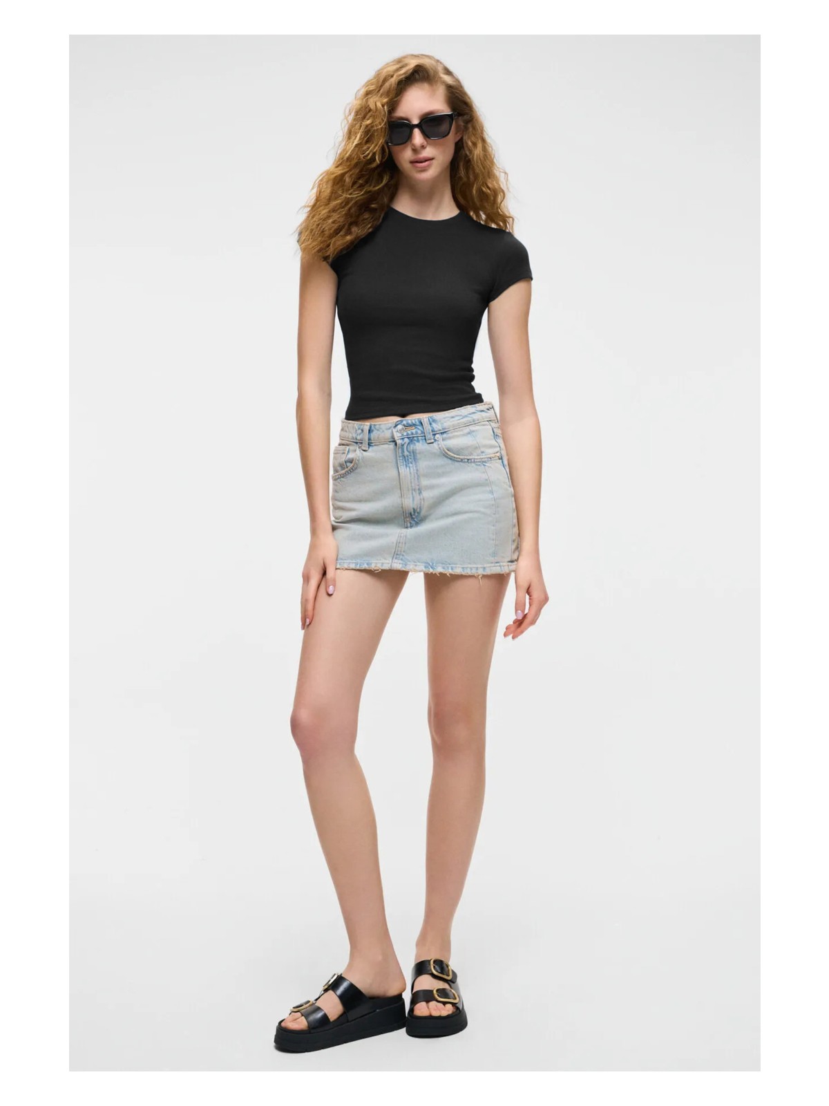 Grimelange HOPEWELL Kadın Yuvarlak Yaka Örme Slim Fit Beyaz T-Shirt - Görsel 8