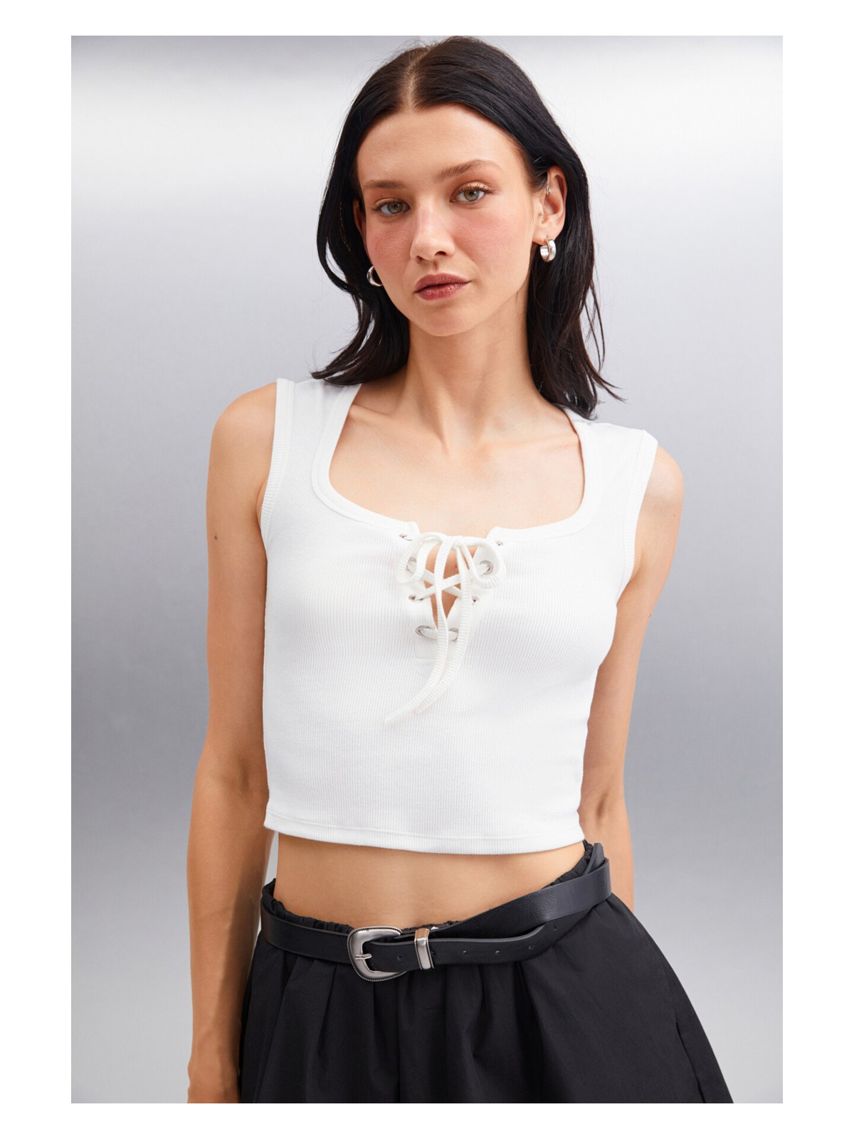 Grimelange PAOLINA Kadın Crop Ekru Bluz - Görsel 4