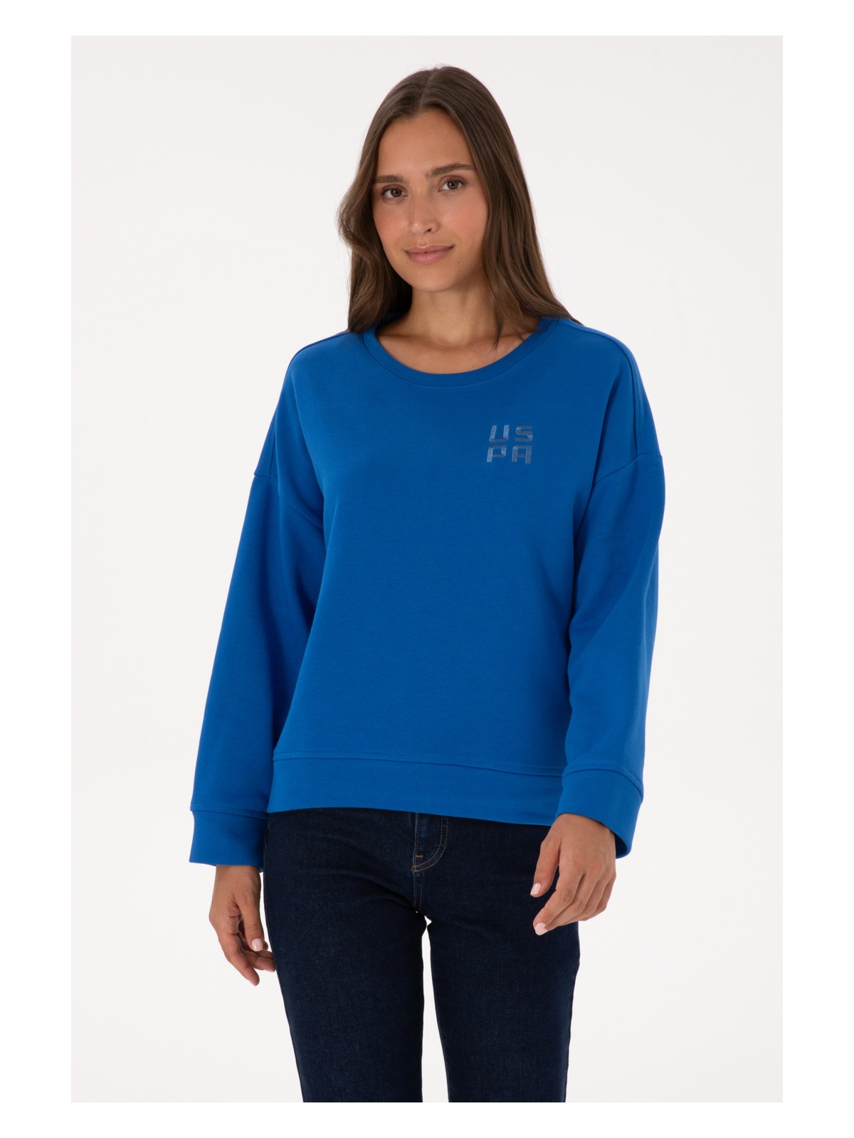 U.S. Polo Assn. Kadın Fuşya Bisiklet Yaka Basic Sweatshırt 50313565-VR023 - Görsel 6