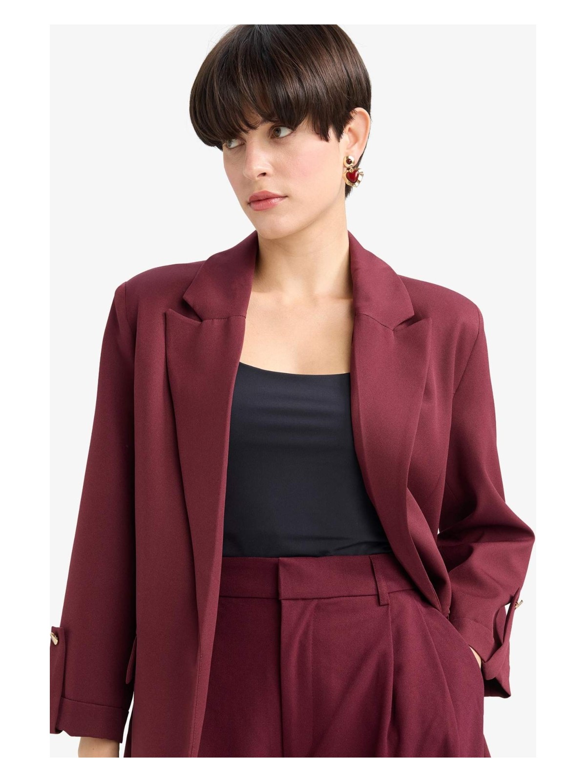 DeFacto Oversize Ceket Yaka Basic Blazer Ceket C3215AX25AU