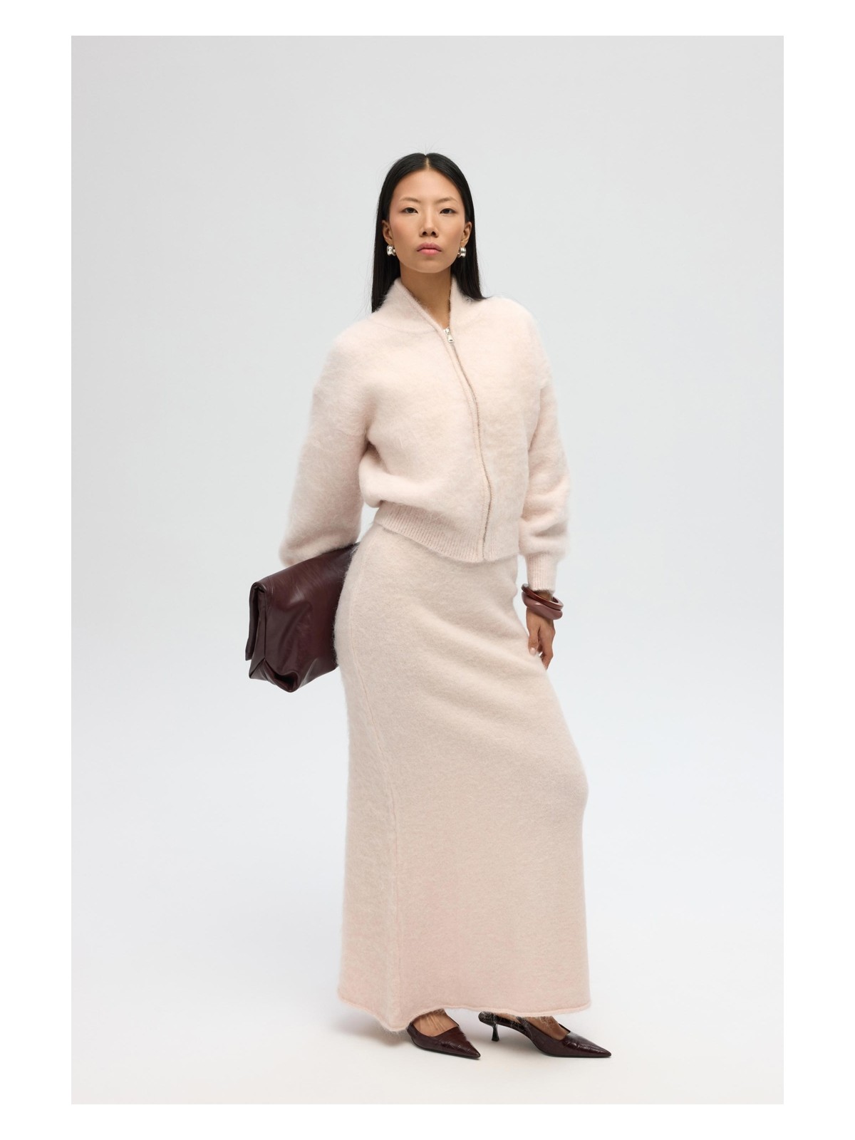 Mai Nivra Gri Uzun Triko Etek - Görsel 5