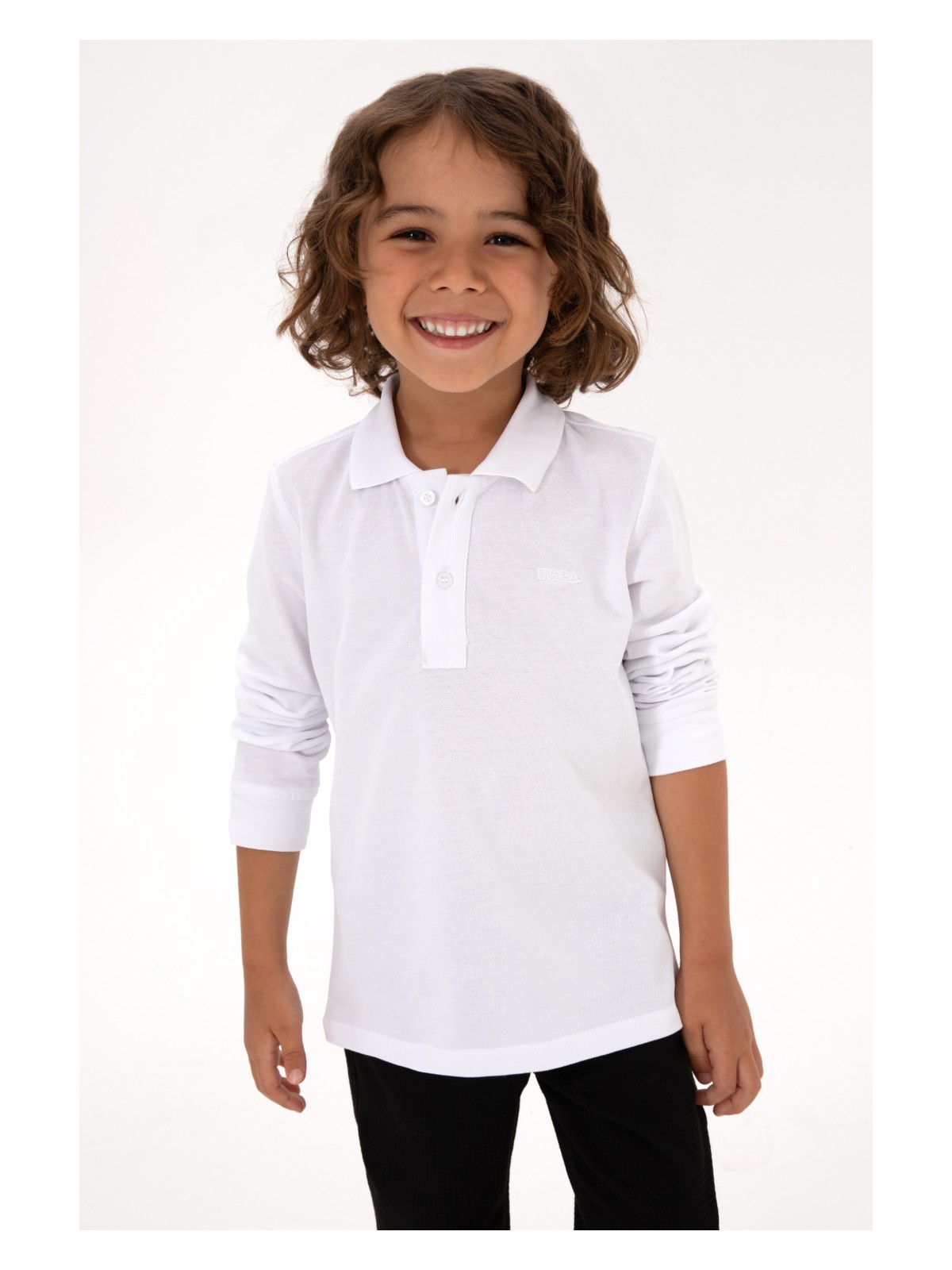 U.S. Polo Assn. Erkek Çocuk Siyah Basic Polo Yaka Sweatshirt 50313790-VR046 - Görsel 4