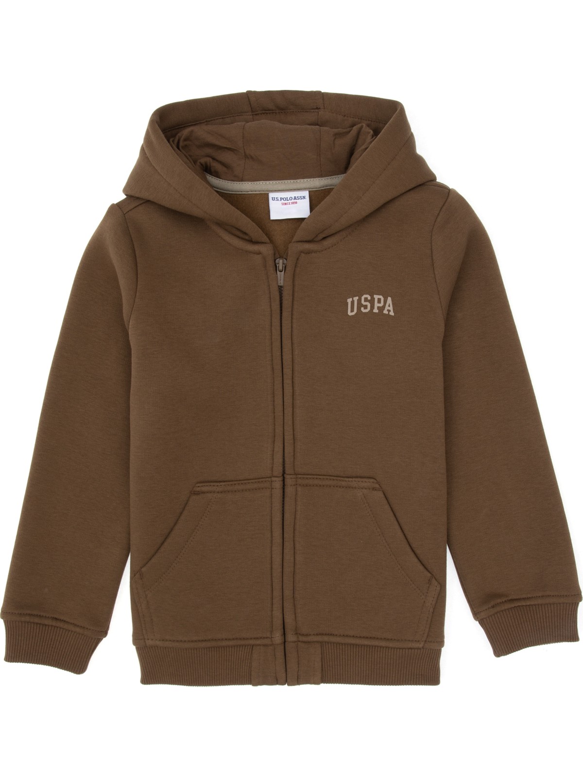 U.S. Polo Assn. Erkek Çocuk Haki Fermuarlı Kapüşonlu Sweatshirt 50313852-VR027