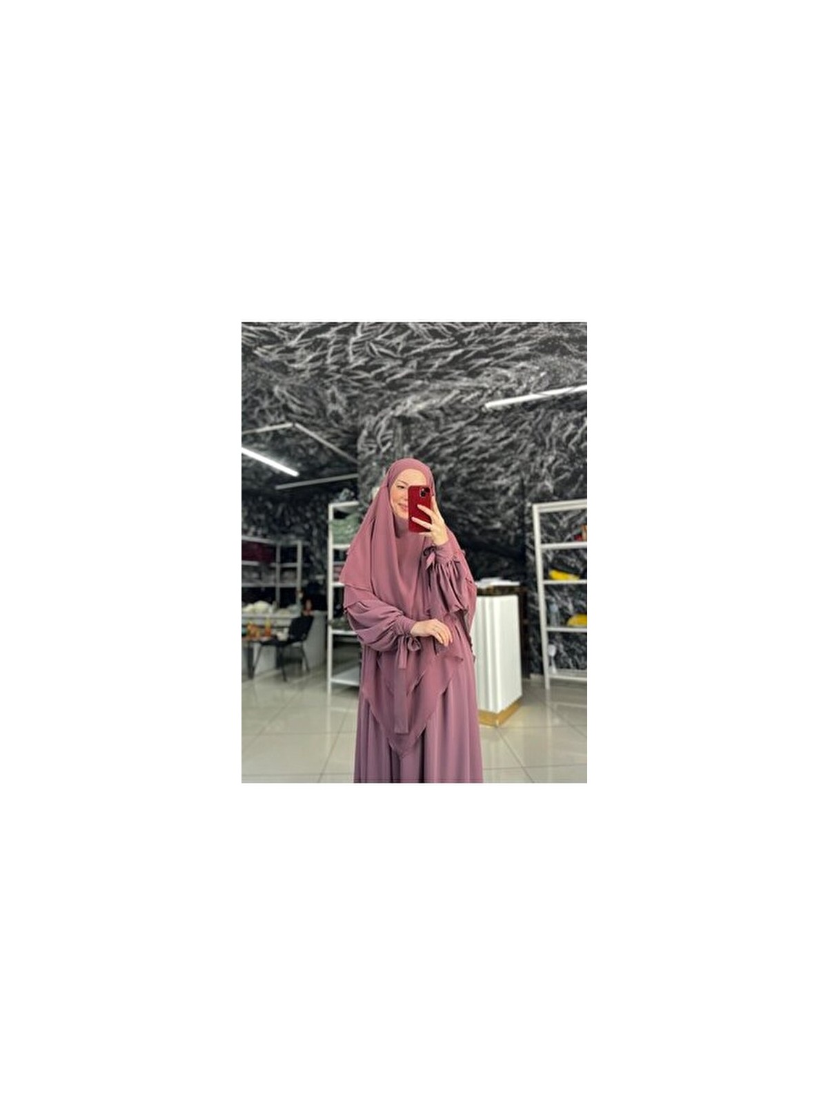 Fashion Journey Ferace Sufle 2li Takım Koldan Bağlamalı Standart Beden Hac Umre Tesettür