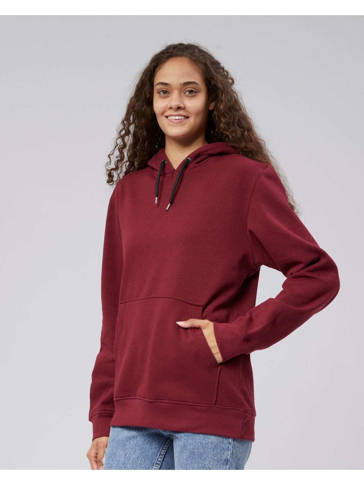 Moon Cover Mooncover Kadın Kapşonlu Kanguru Cepli Sweatshirt – Bordo
