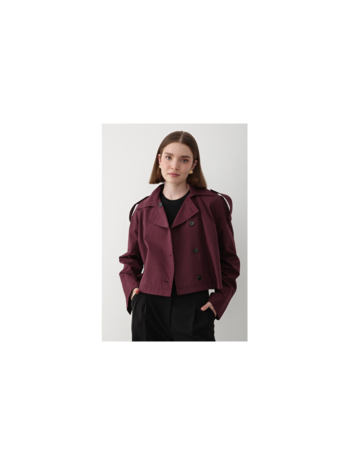 Jaste Kadın Kruvaze Yaka Astarlı Trençkot ACI KAHVE - Görsel 3