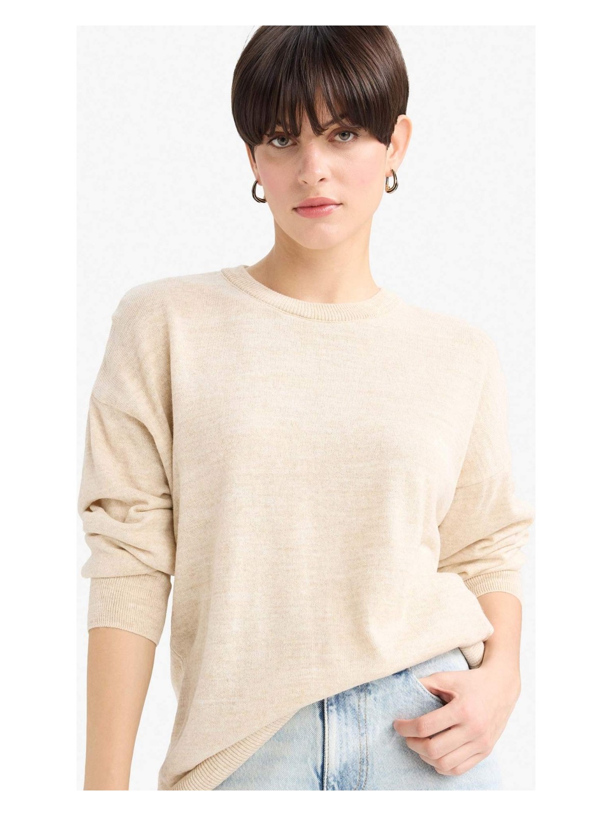 DeFacto Yün Karışımlı Bisiklet Yaka Basic Triko Kazak G1401AX25WN