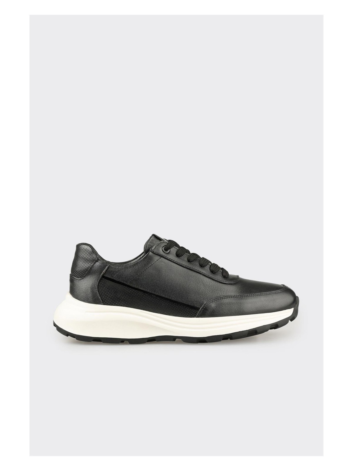 Elle Siyah Deri Erkek Spor Ayakkabı