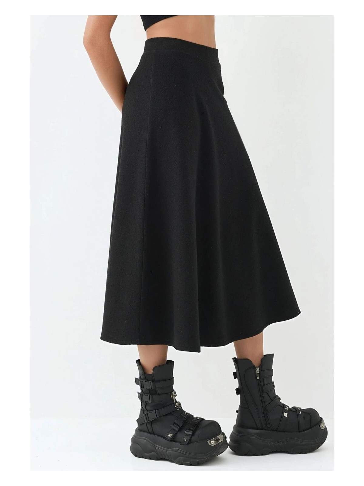 Hiccup Kadın A-Form Kalın Midi Etek Sacramento Yeşili - Görsel 3