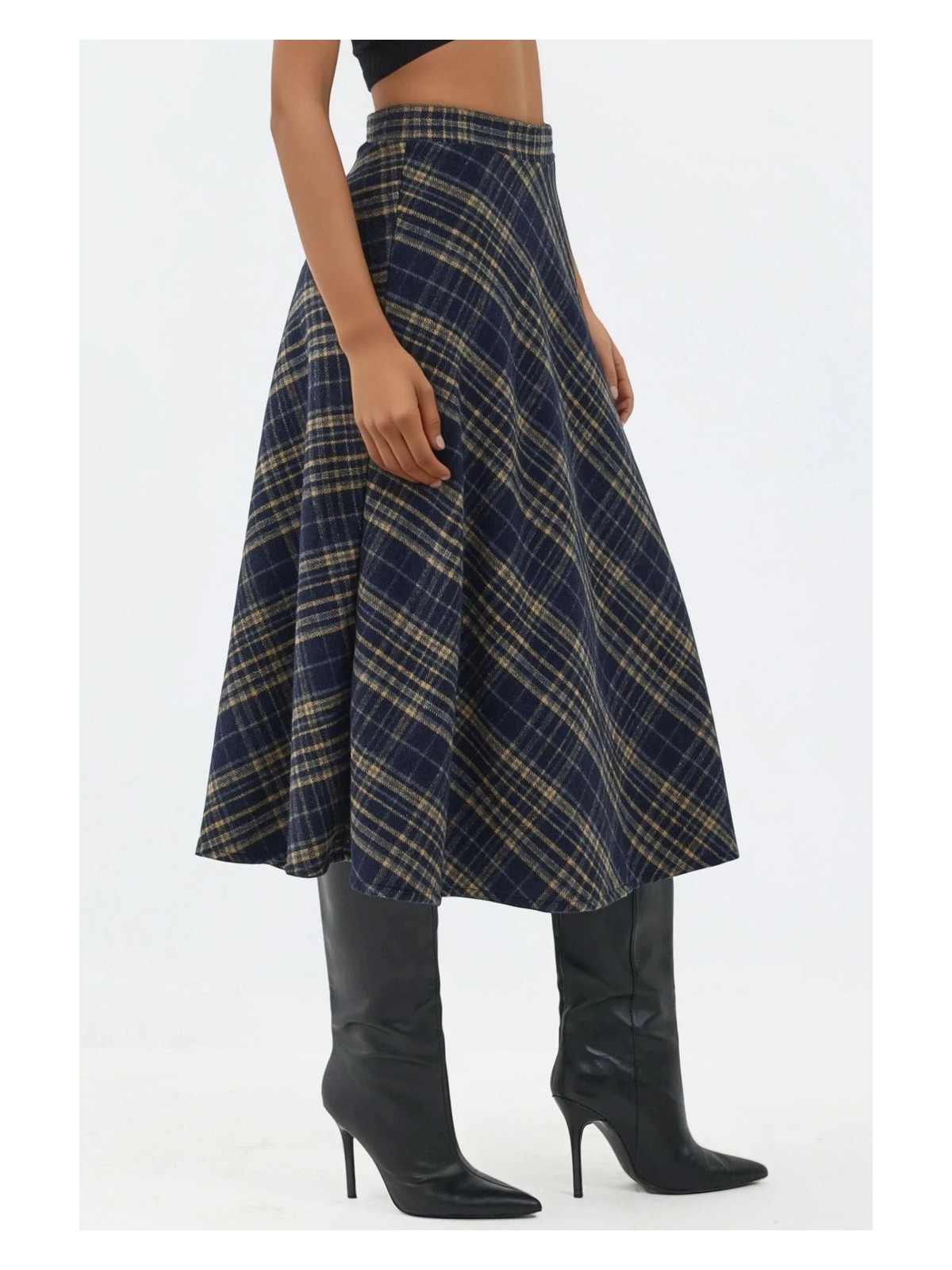 Hiccup Kadın A-Form Kalın Midi Etek Sacramento Yeşili - Görsel 5