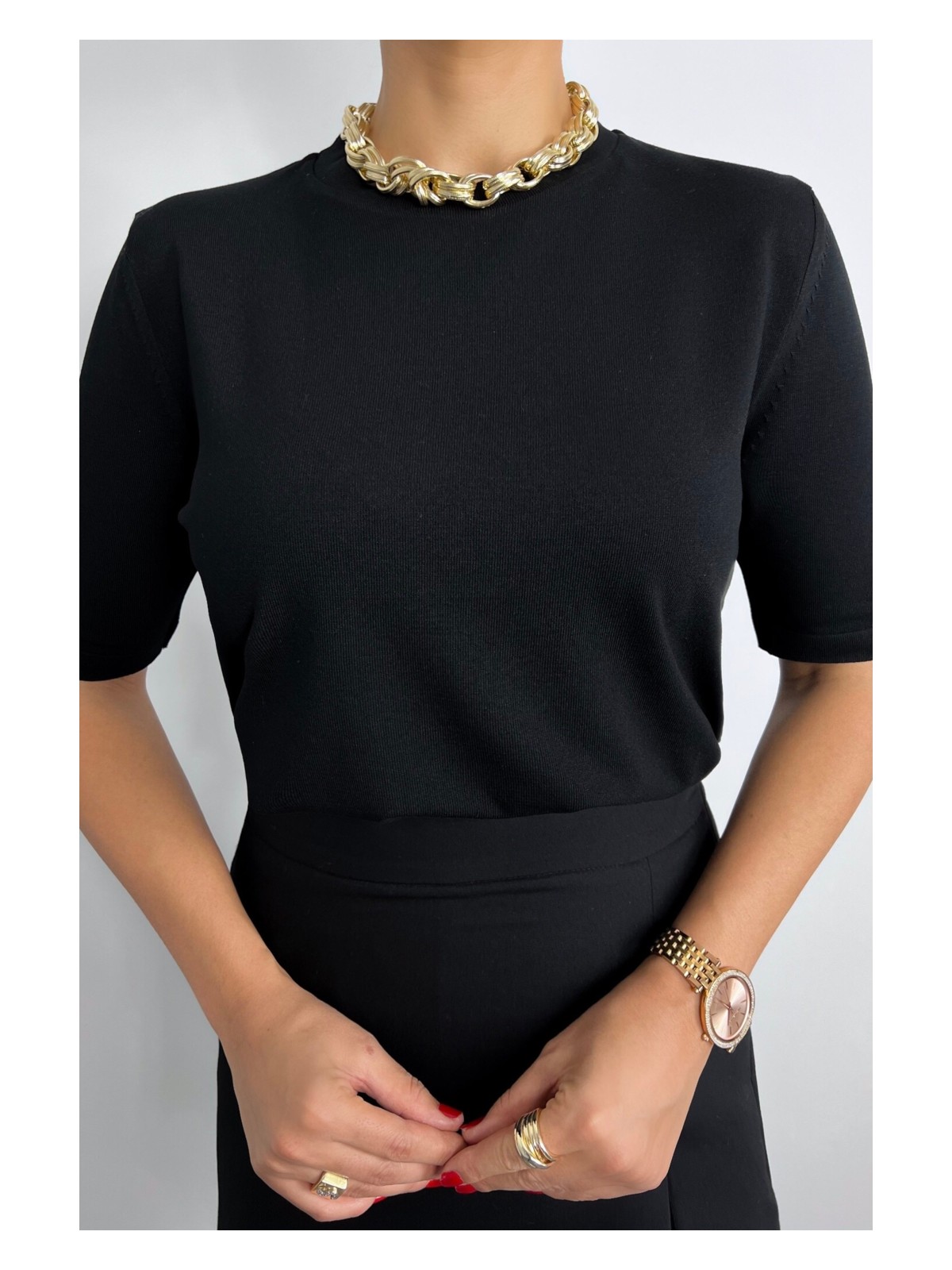 Ritnice Viscose Doku Next Premium Selection Bordo Yarım Kol Triko Kazak - Görsel 5