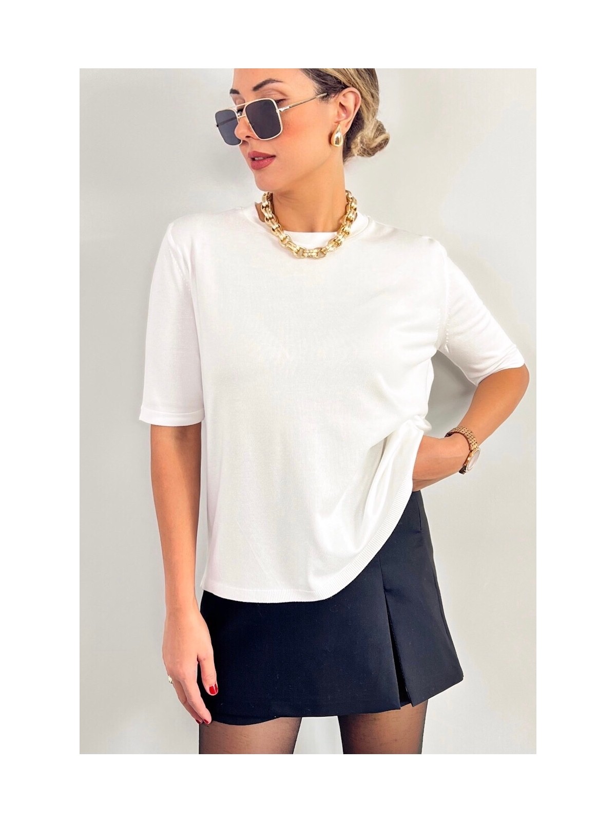 Ritnice Viscose Doku Next Premium Selection Bordo Yarım Kol Triko Kazak - Görsel 3