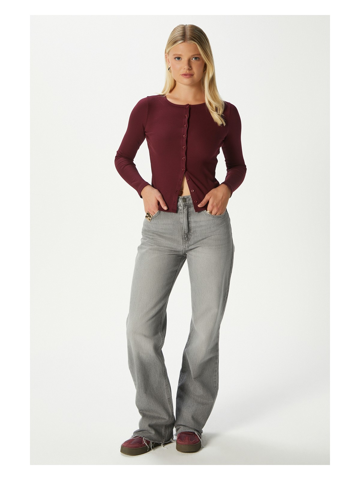 Ritnice Young Cool Düğmeli Uzun Kollu Sarı Bluz - Görsel 5