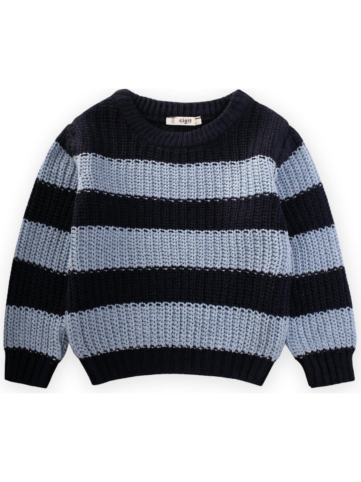 Cigit Selanik Çizgili Triko Kazak 2-8 Yaş Gül Kurusu - Görsel 5