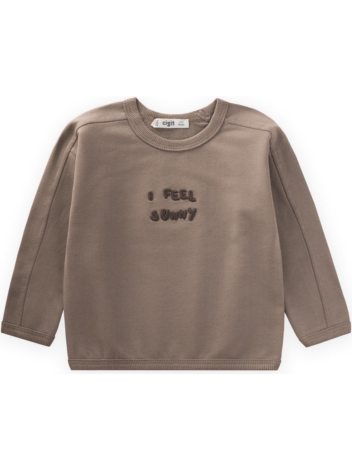 Cigit Nakışlı Sweatshirt 1-7 Yaş Antrasit - Görsel 4