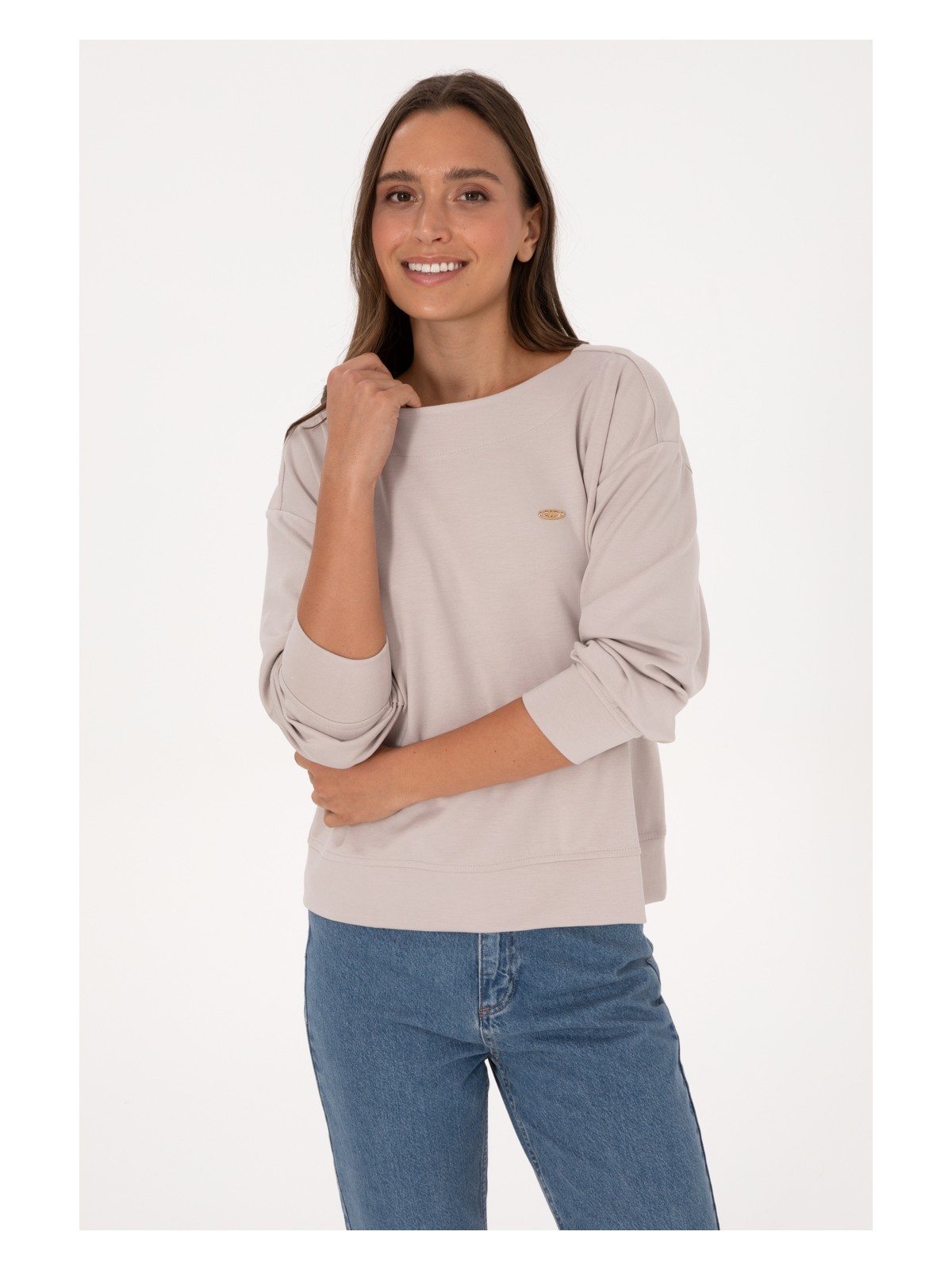 U.S. Polo Assn. Kadın Gül Kurusu Bisiklet Yaka Sweatshirt 50314210-VR221 - Görsel 3