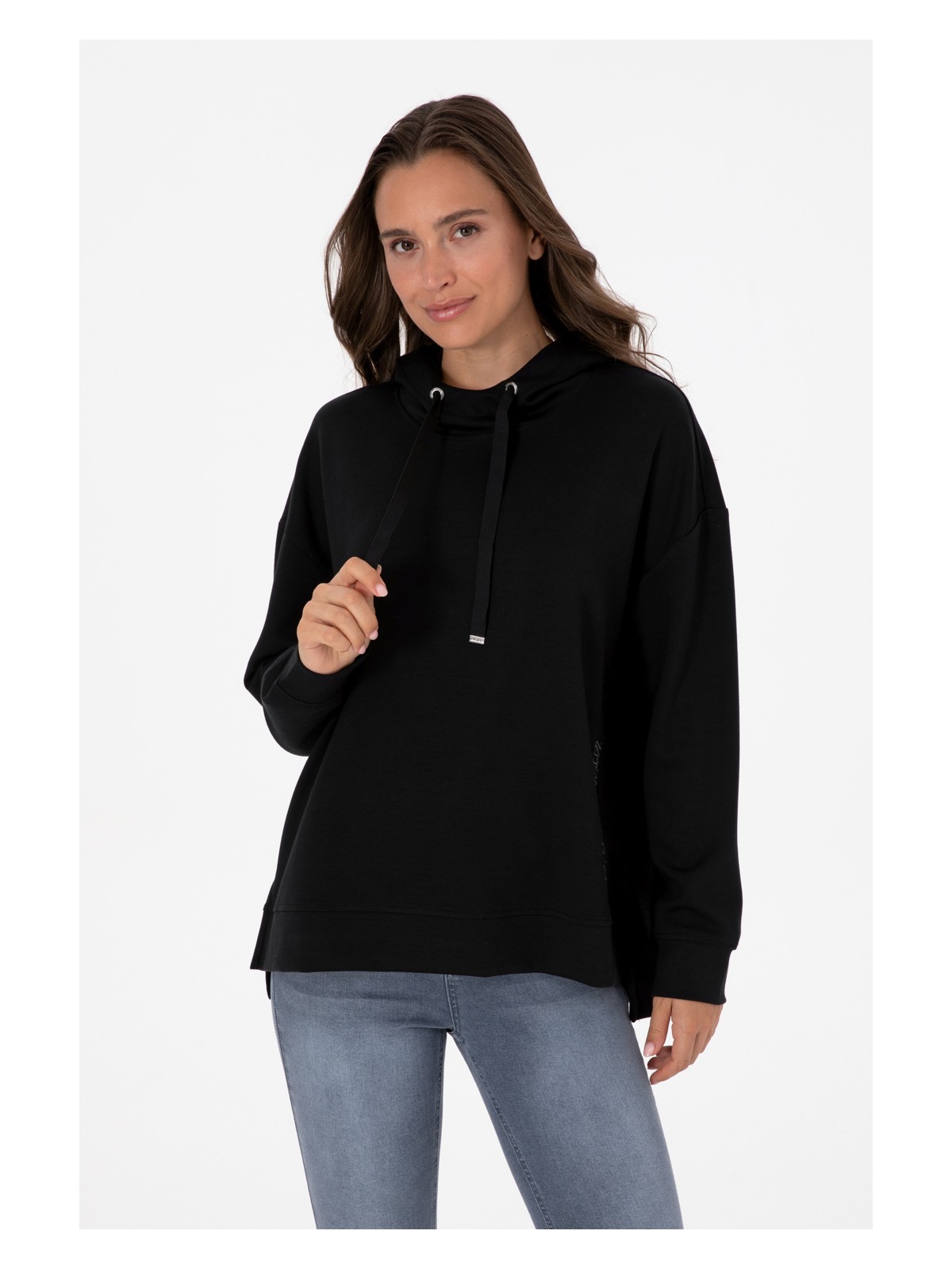 U.S. Polo Assn. Kadın Açık Haki Modal Karışımlı Kapüşonlu Sweatshirt 50313561-VR183 - Görsel 3