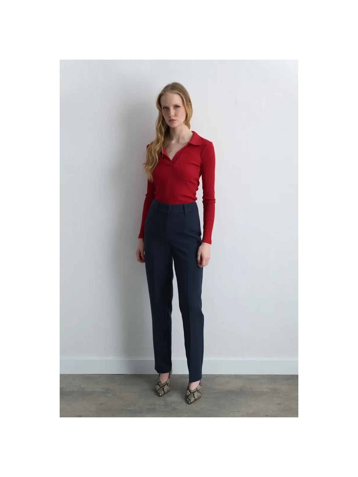 Gusto Boru Paça Pantolon - Siyah - Görsel 6