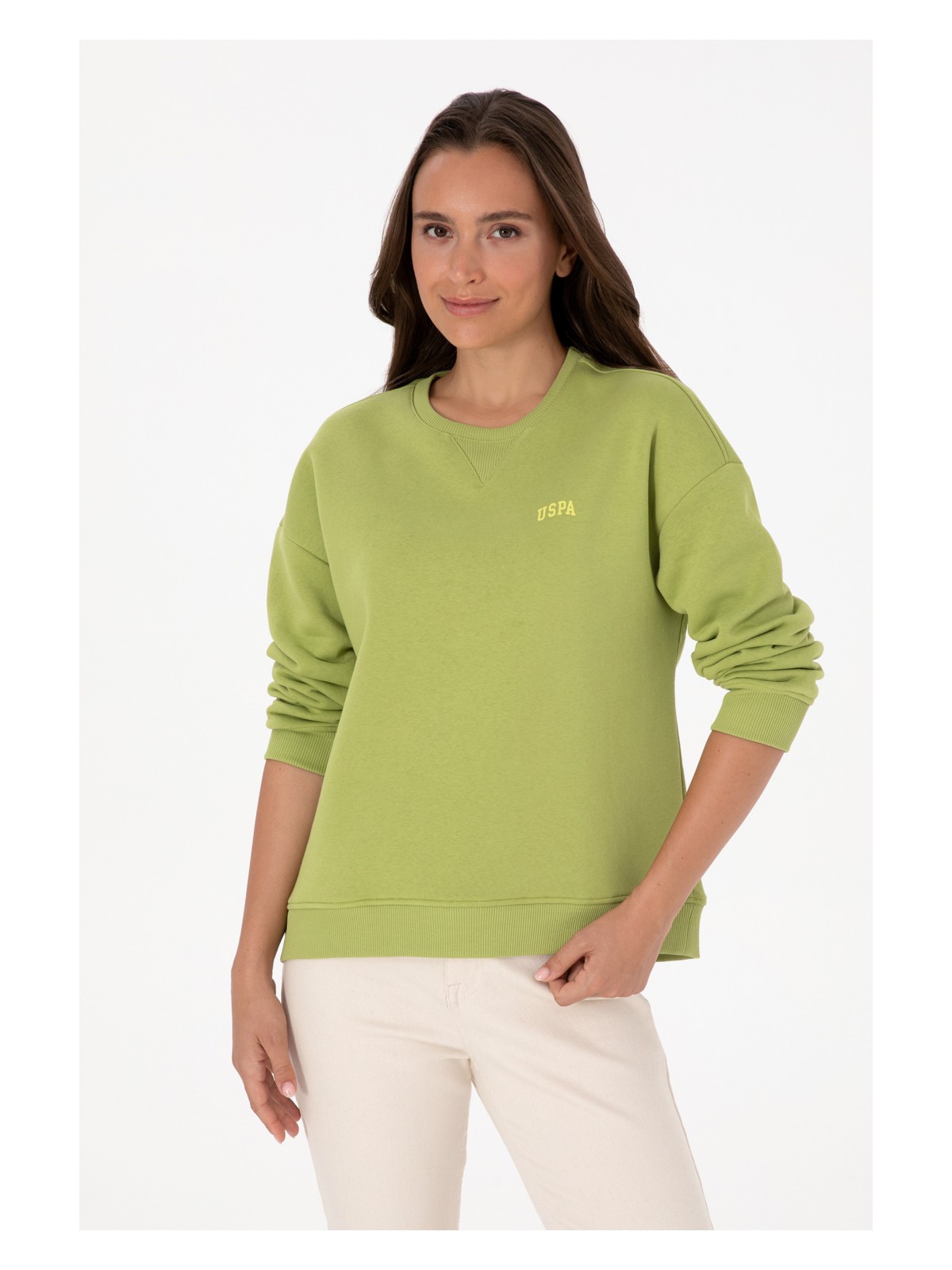 U.S. Polo Assn. Kadın Lavanta Şardonlu Bisiklet Yaka Basic Sweatshırt 50313586-VR245 - Görsel 9