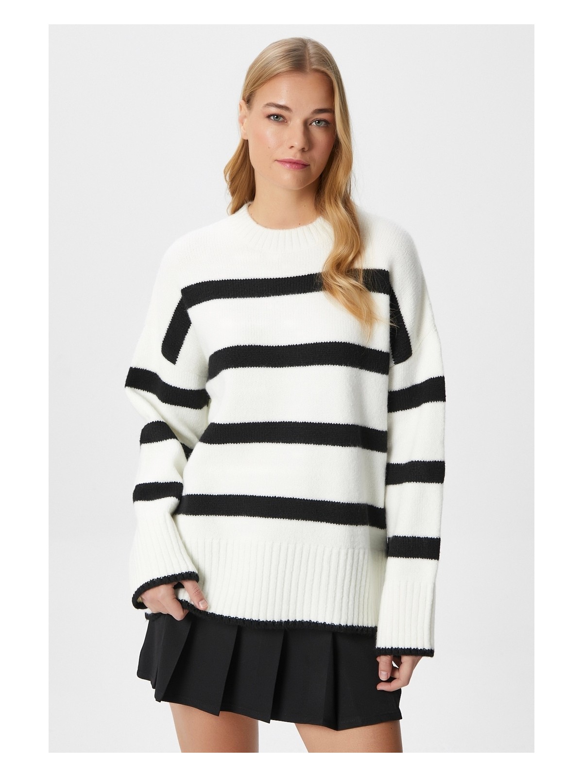 Ritnice Kadın Homy Yumuşacık Bisiklet Yaka Soft Pembe Oversize Triko Kazak - Görsel 6