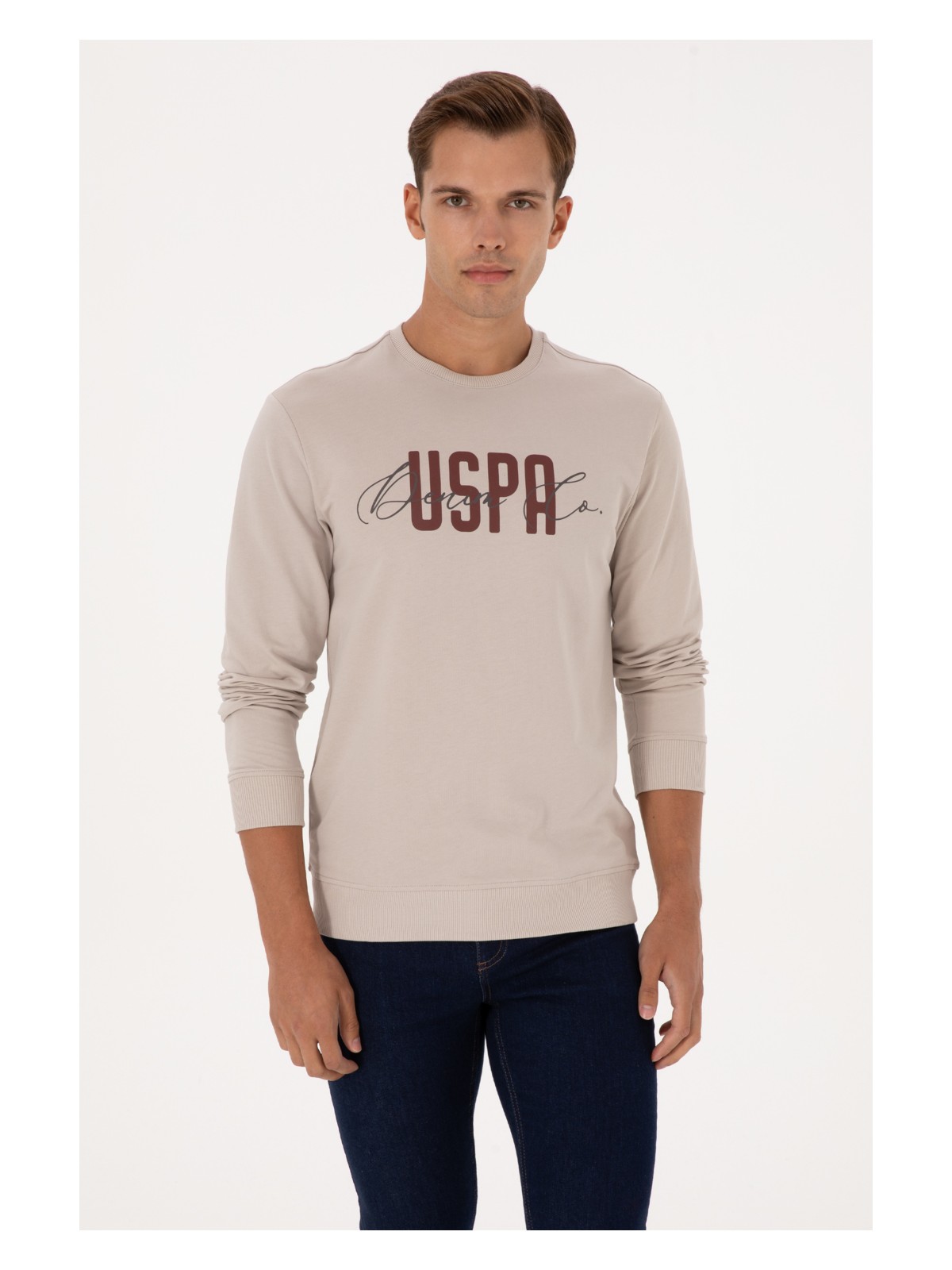 U.S. Polo Assn. Erkek Regular Fit Bisiklet Yaka İndigo İnce Sweatshirt 50315570-VR028 - Görsel 5