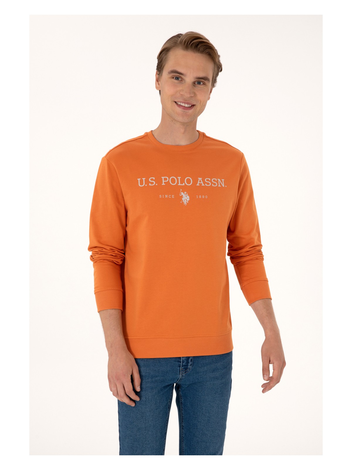 U.S. Polo Assn. Erkek Regular Fit Bisiklet Yaka Siyah İnce Basic Sweatshirt 50313743-VR046 - Görsel 4
