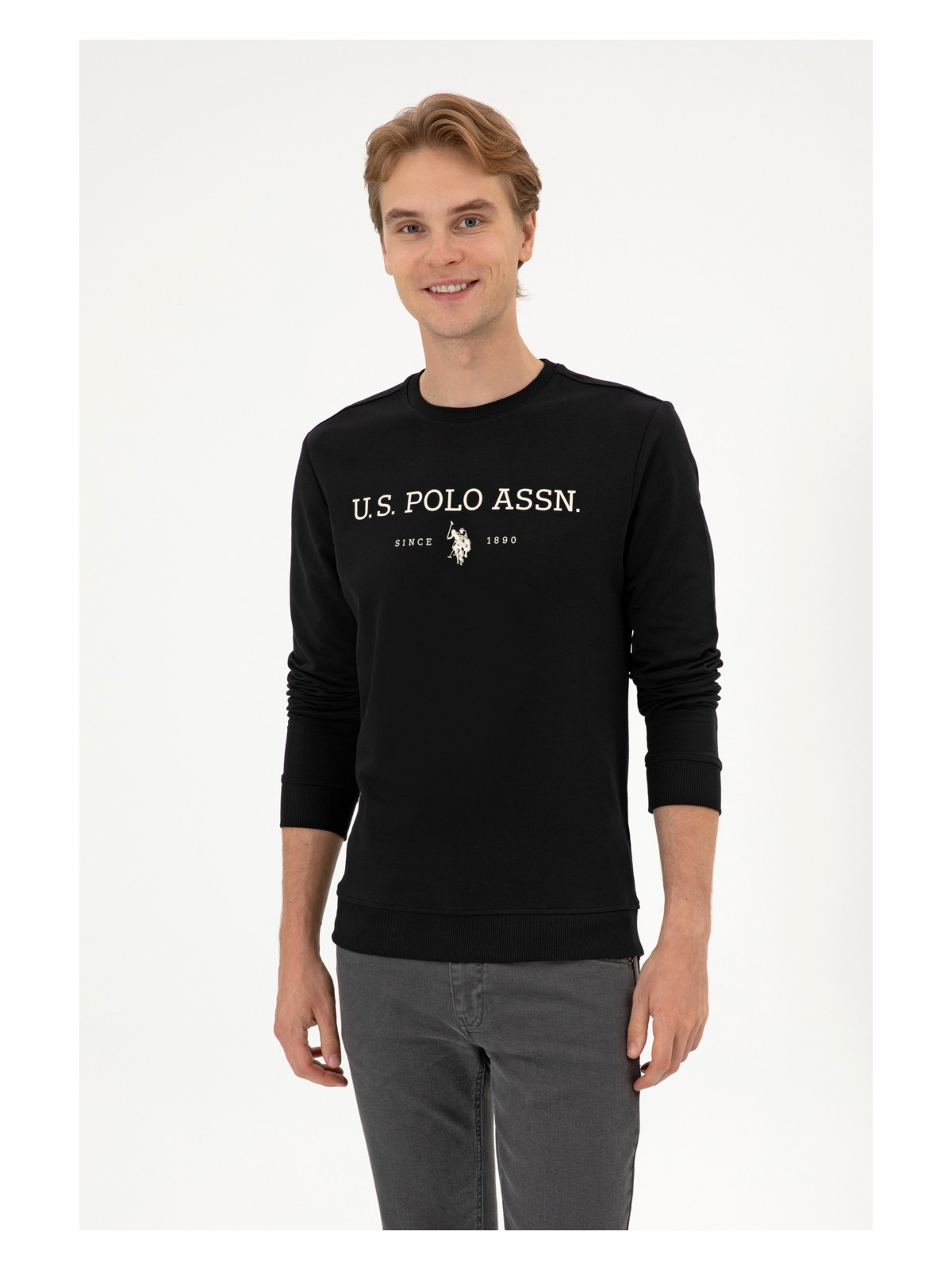 U.S. Polo Assn. Erkek Regular Fit Bisiklet Yaka Lacivert İnce Basic Sweatshirt 50313743-VR033 - Görsel 10