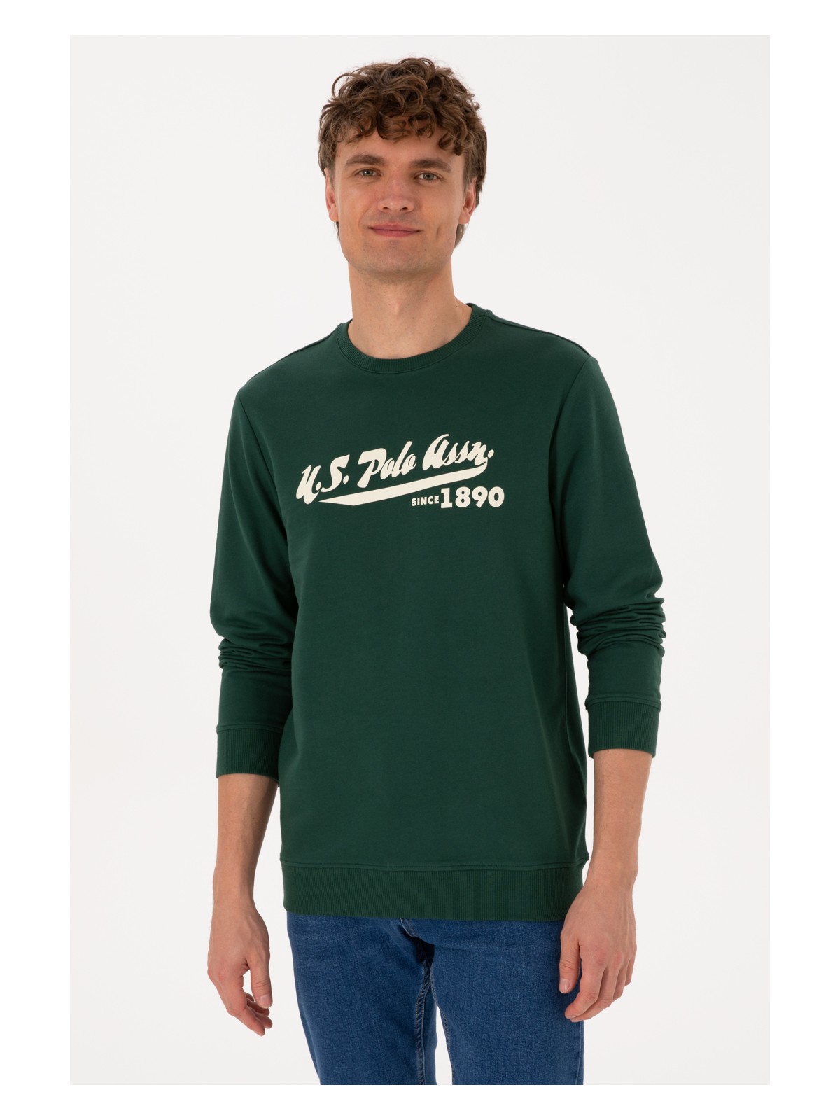 U.S. Polo Assn. Erkek Bisiklet Yaka Regular Fit Lacivert İnce Sweatshirt 50316315-VR033 - Görsel 3