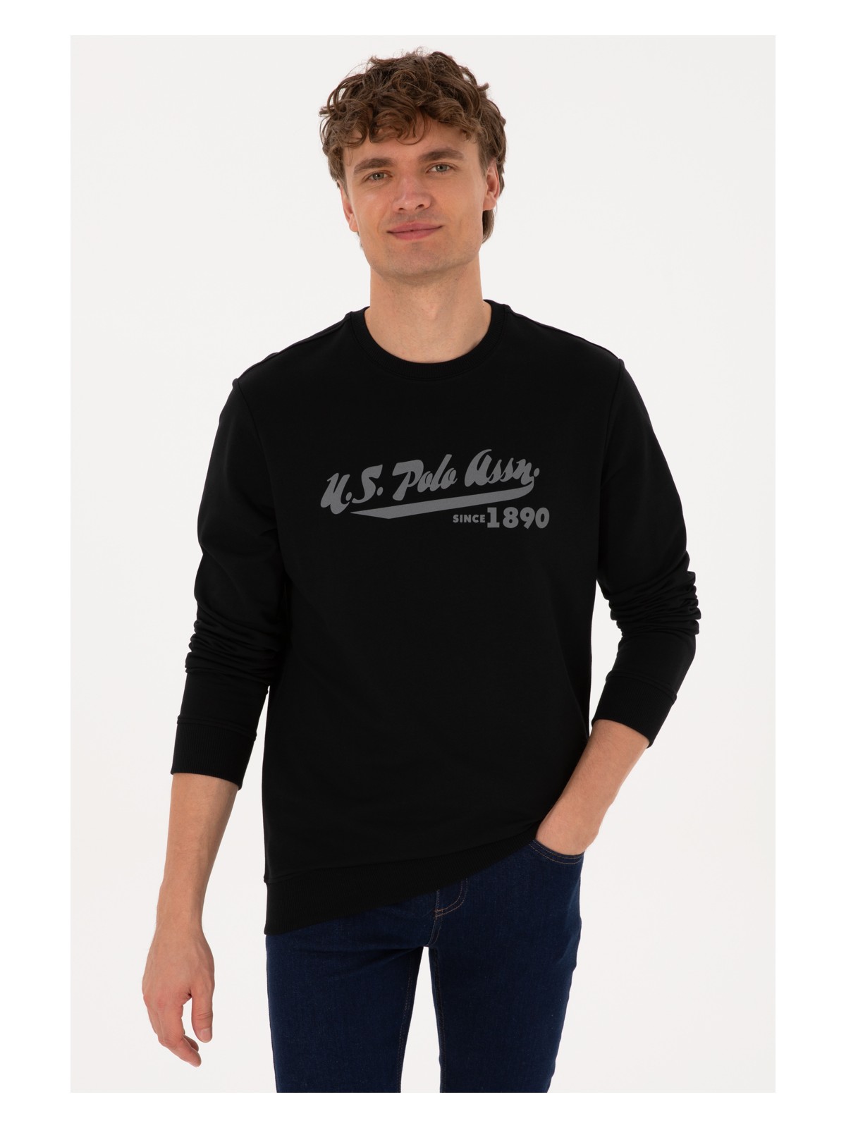 U.S. Polo Assn. Erkek Bisiklet Yaka Regular Fit Lacivert İnce Sweatshirt 50316315-VR033 - Görsel 8
