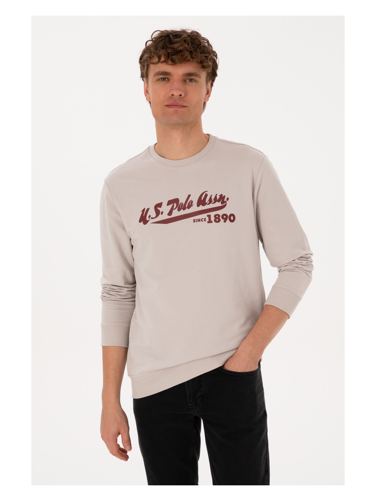 U.S. Polo Assn. Erkek Bisiklet Yaka Regular Fit Lacivert İnce Sweatshirt 50316315-VR033 - Görsel 6