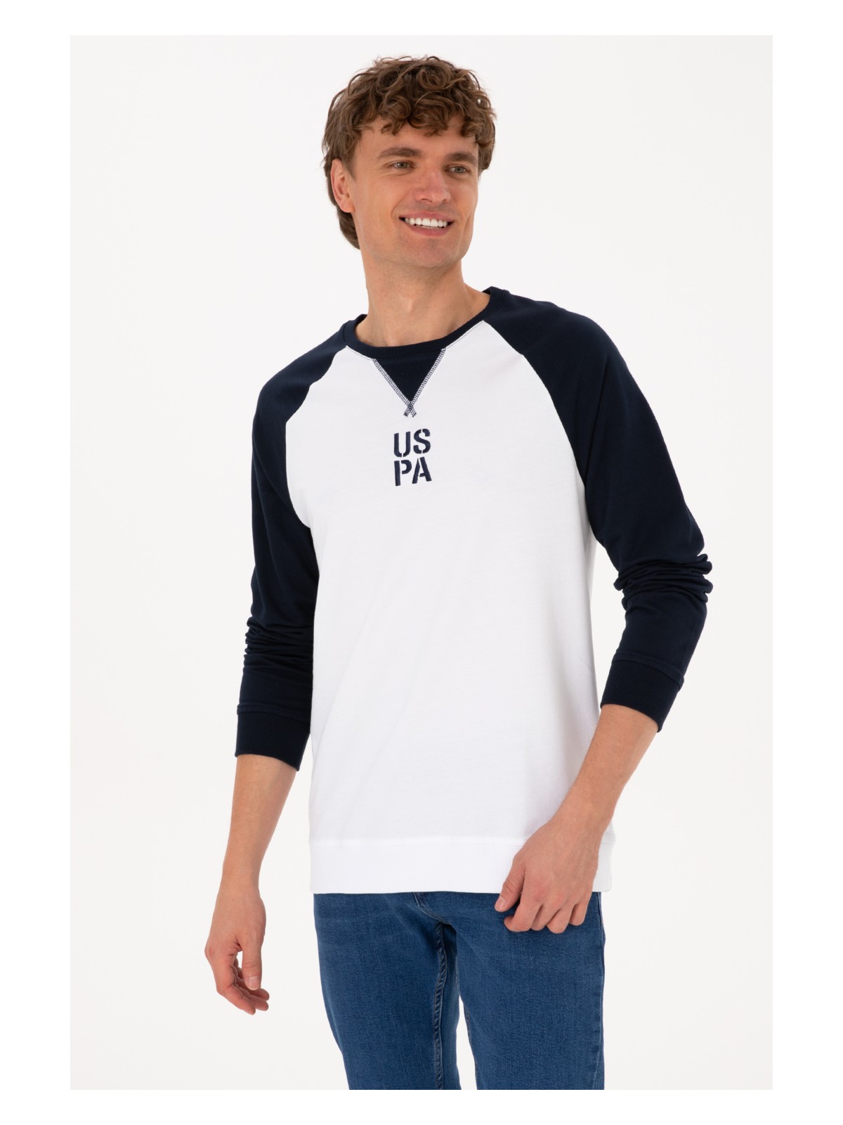 U.S. Polo Assn. Erkek Bisiklet Yaka Regular Fit Siyah İnce Sweatshirt 50315420-VR046 - Görsel 5