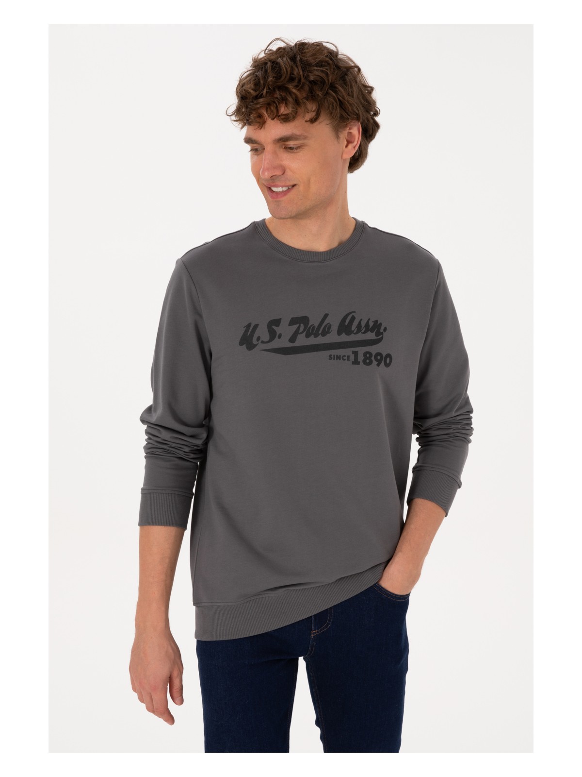 U.S. Polo Assn. Erkek Bisiklet Yaka Regular Fit Lacivert İnce Sweatshirt 50316315-VR033 - Görsel 7