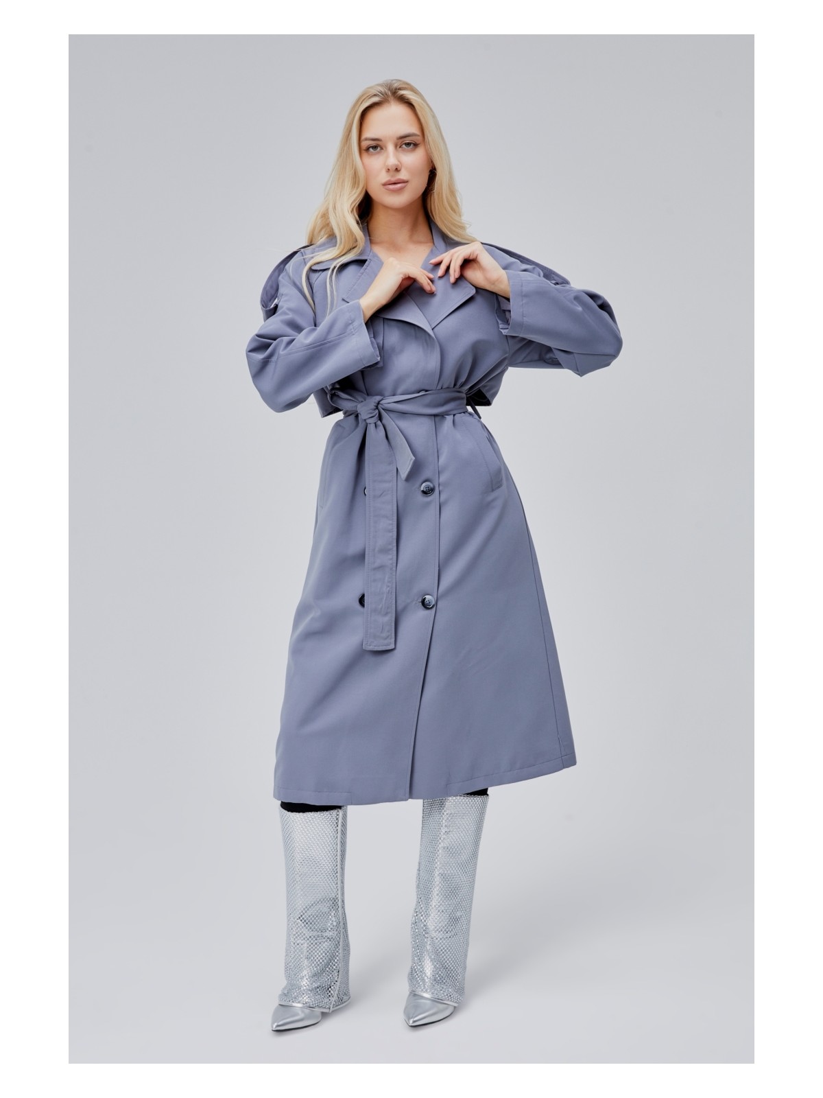 Bolivente Acı Kahve Oversize Astarlı Uzun Trençkot - Görsel 9