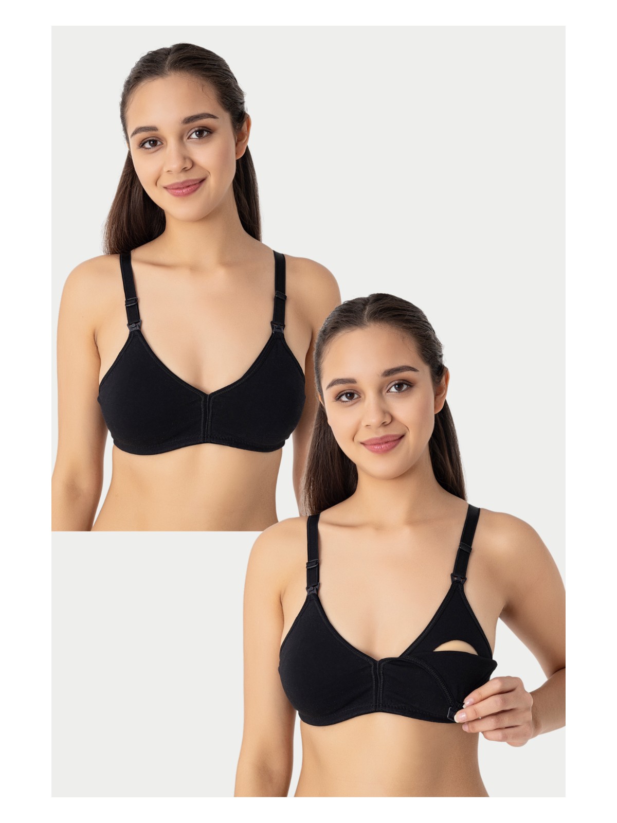 Arma Yıldız 2'li Ten Kadın Balensiz Kapsız Emzirme Sütyeni Pamuklu Likralı Esnek Ve Yumuşak Kumaş - Görsel 4