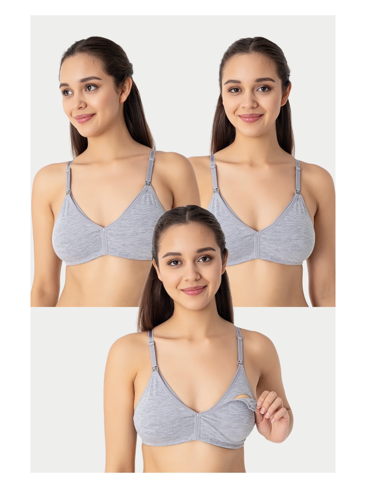 Arma Yıldız 3 Adet Siyah Kadın Pamuklu Emzirme Sütyeni Balensiz Hamile Lohusa Esnek Yumuşak Kumaş - Görsel 6