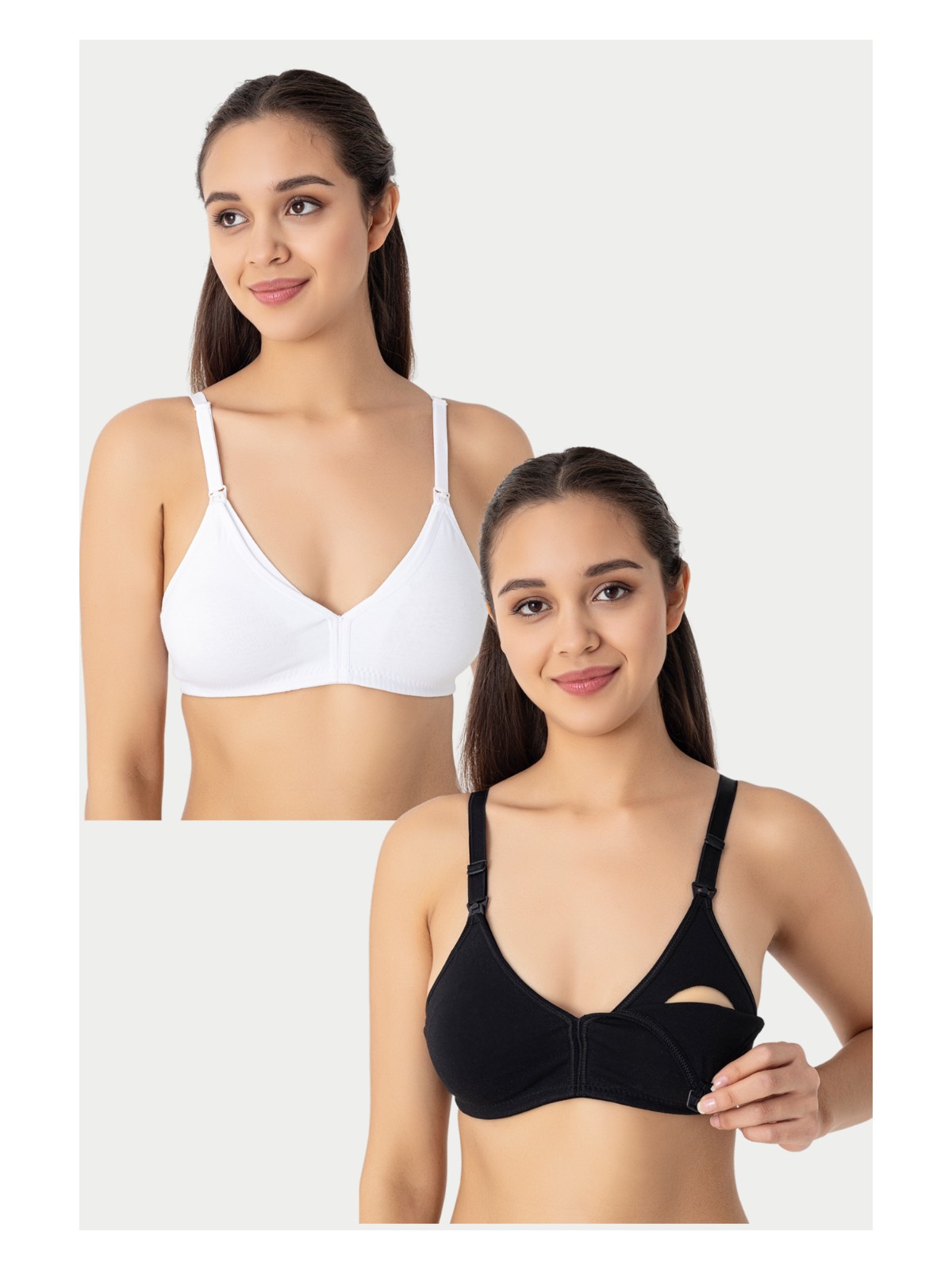 Arma Yıldız 2'li Ten Kadın Balensiz Kapsız Emzirme Sütyeni Pamuklu Likralı Esnek Ve Yumuşak Kumaş - Görsel 6