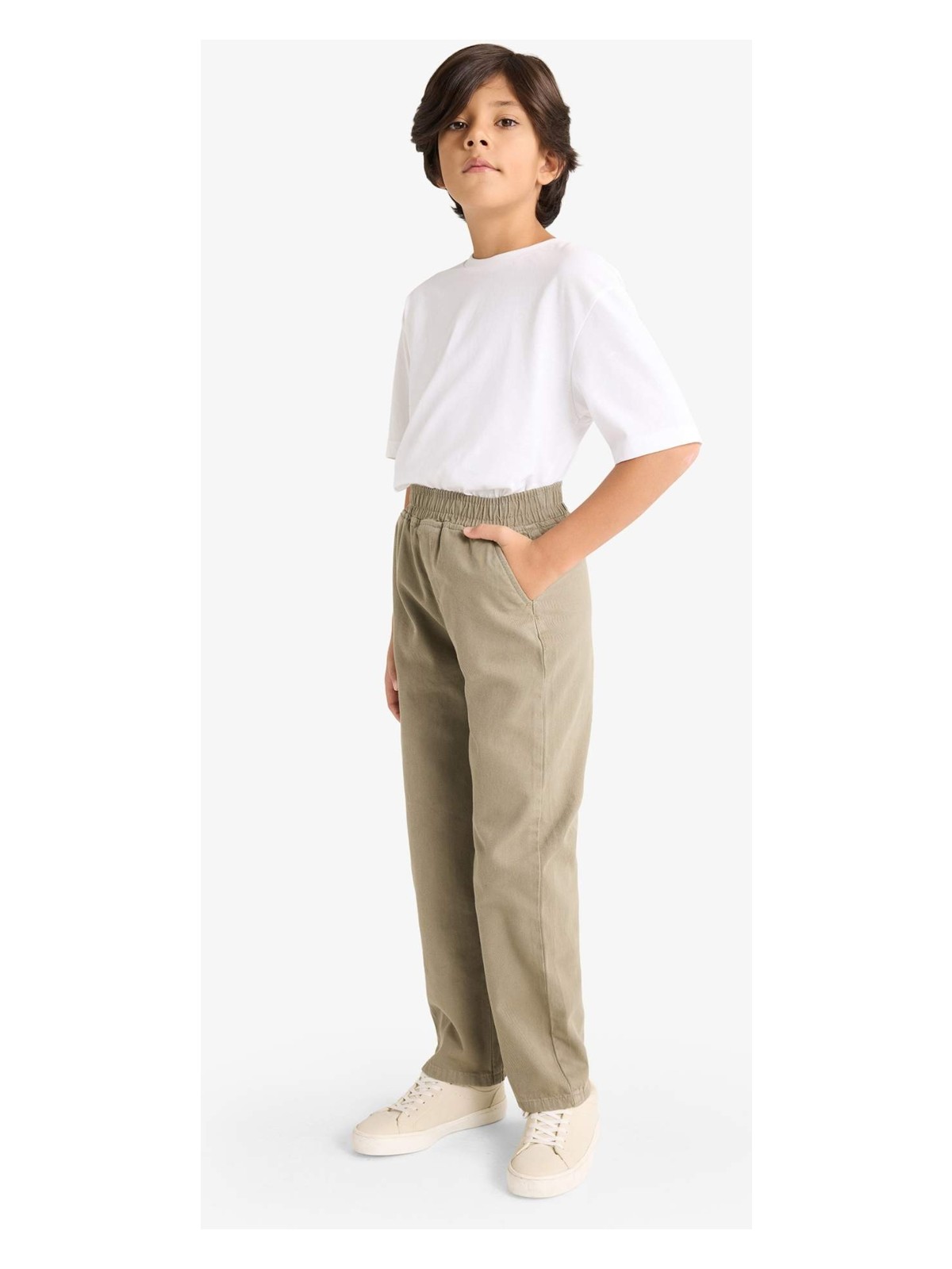 DeFacto Beli Lastikli Gabardin Pantolon Erkek Çocuk G3642A825AU - Görsel 5