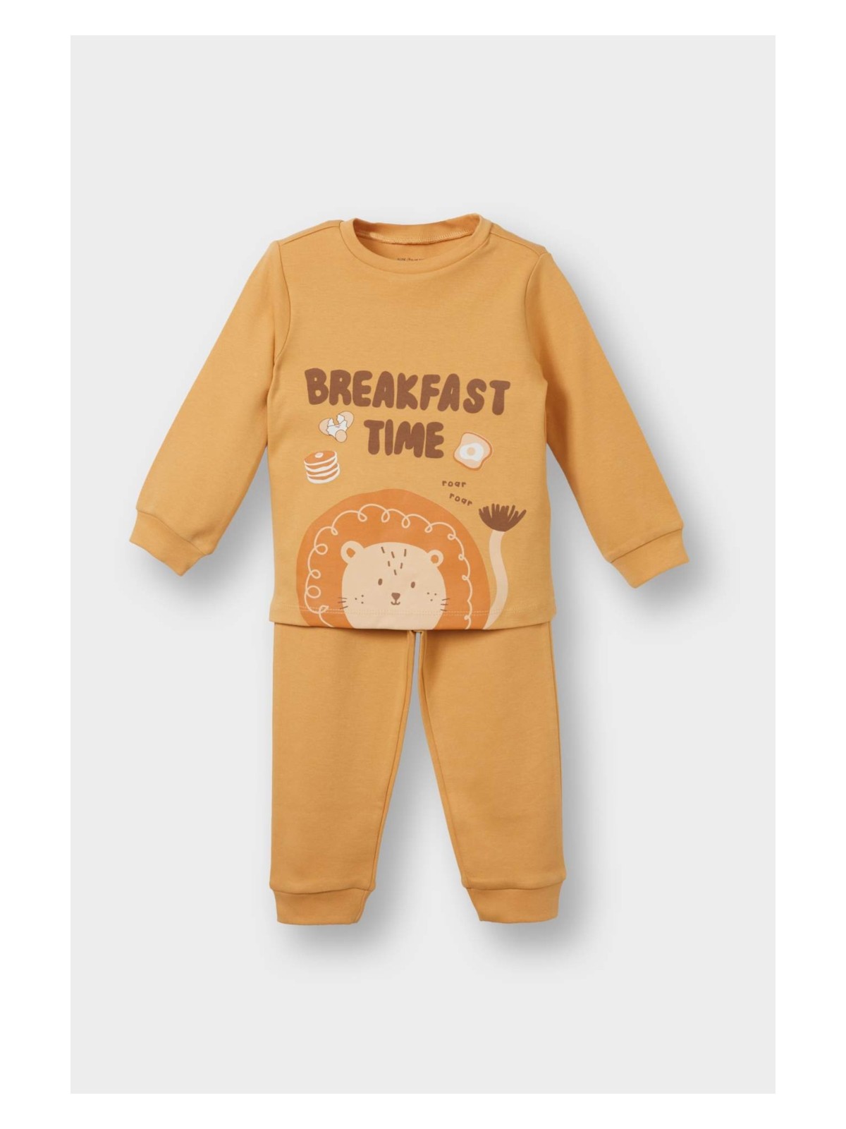 DeFacto %100 Pamuklu Aslan Baskılı Beli Lastikli Pijama Takımı Erkek Bebek F0551A525AU