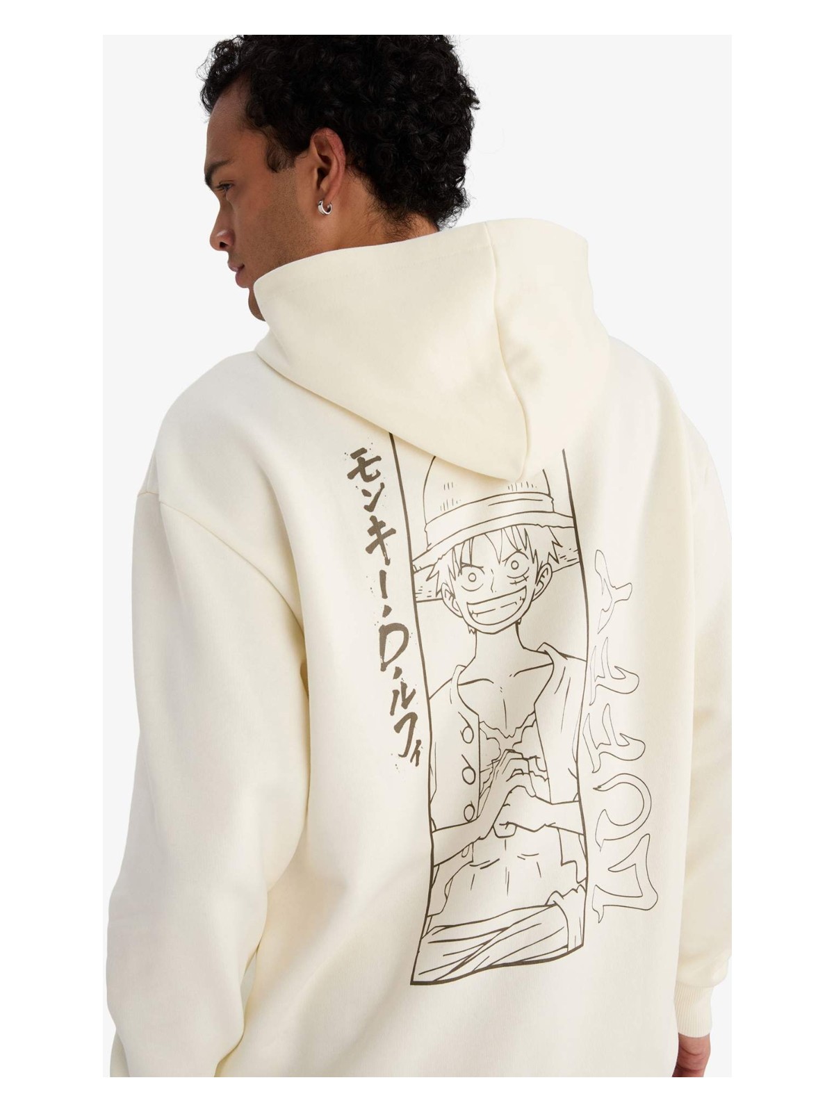 DeFacto One Piece Boxy Fit Kapüşonlu Sırt Baskılı Sweatshirt E9317AX25AU