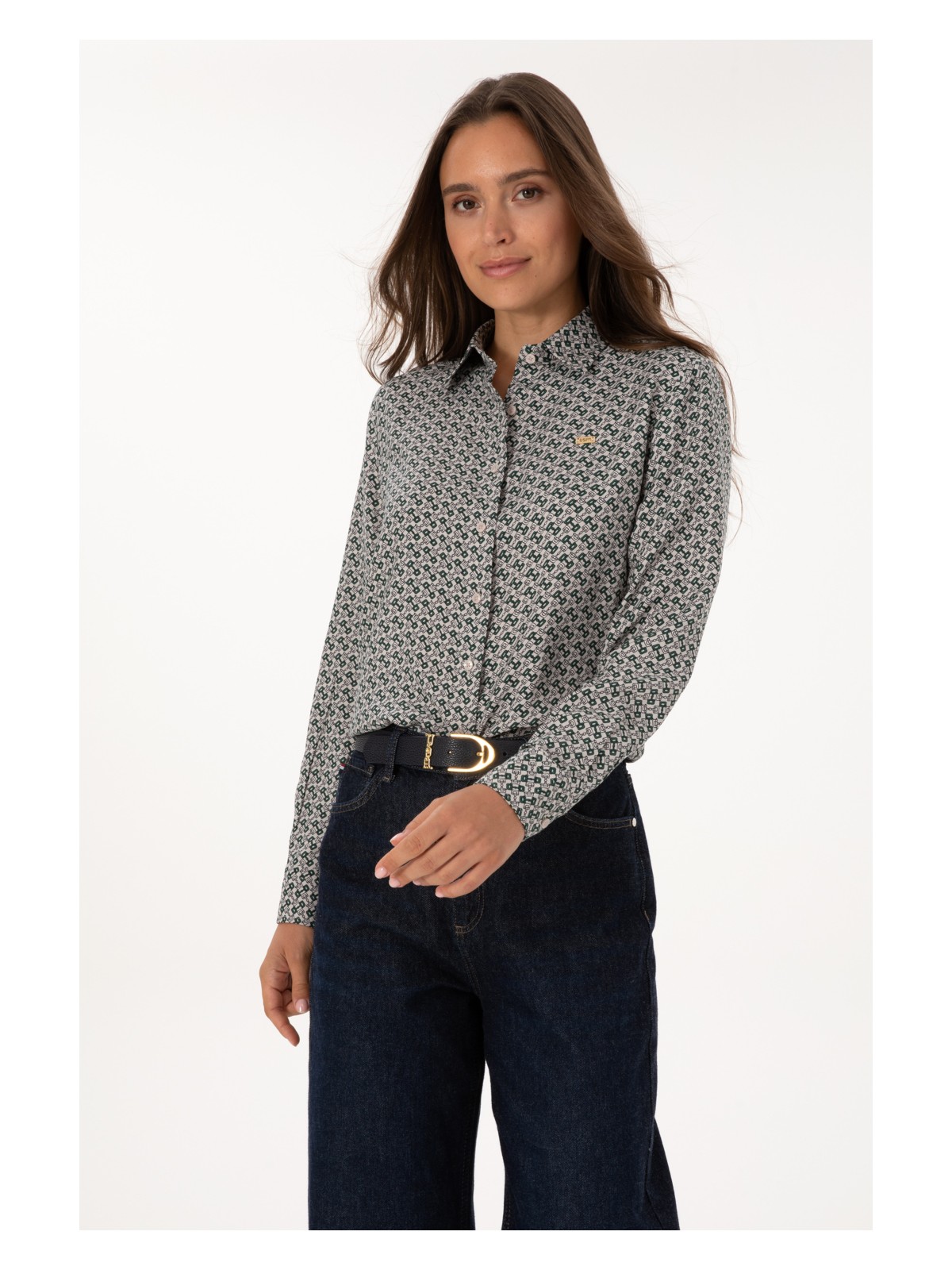 U.S. Polo Assn. U.s. Polo Assn. Kadın Taş Gömlek Desenli 50316424-VR049